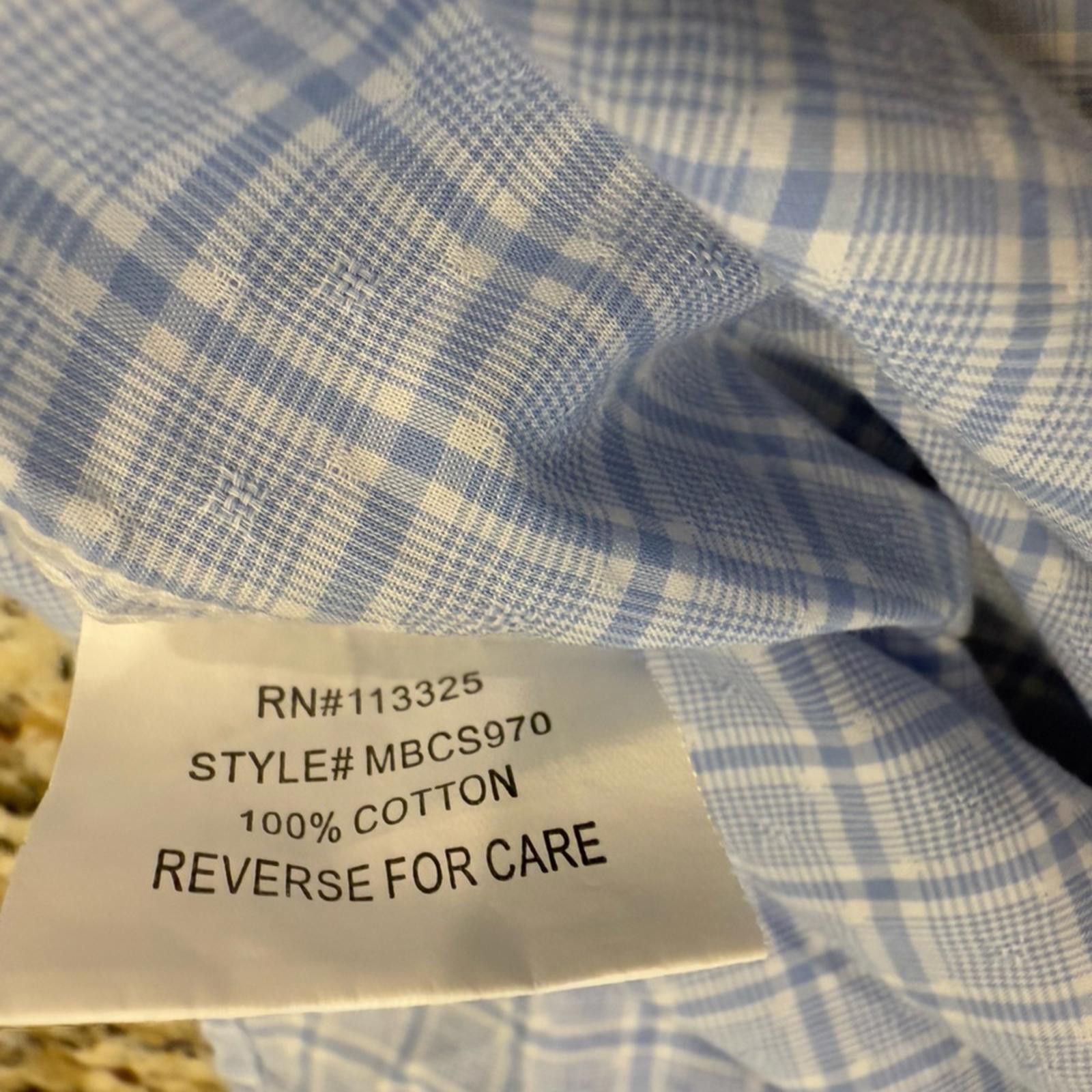 Other Hyden Yoo blue & white plaid long sleeve button up SZ M Size US M / EU 48-50 / 2 - 5 Thumbnail
