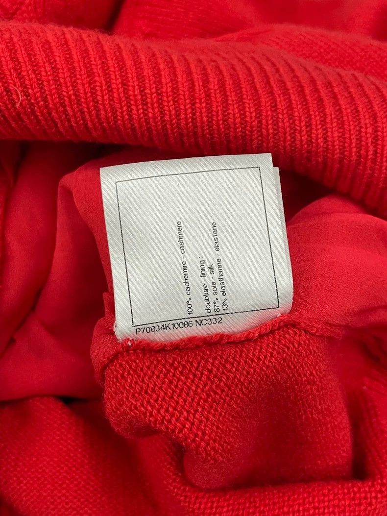 Chanel Chanel Red Heavy Industry Pearl Chain Cashmere Sweater Size XS / US 0-2 / IT 36-38 - 6 Thumbnail