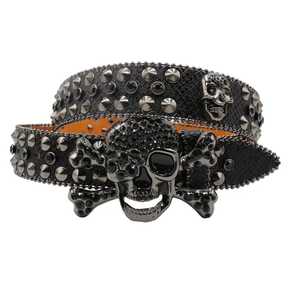 Japanese Brand Skull Rhinestone Y2k Belt Size ONE SIZE - 1 Thumbnail