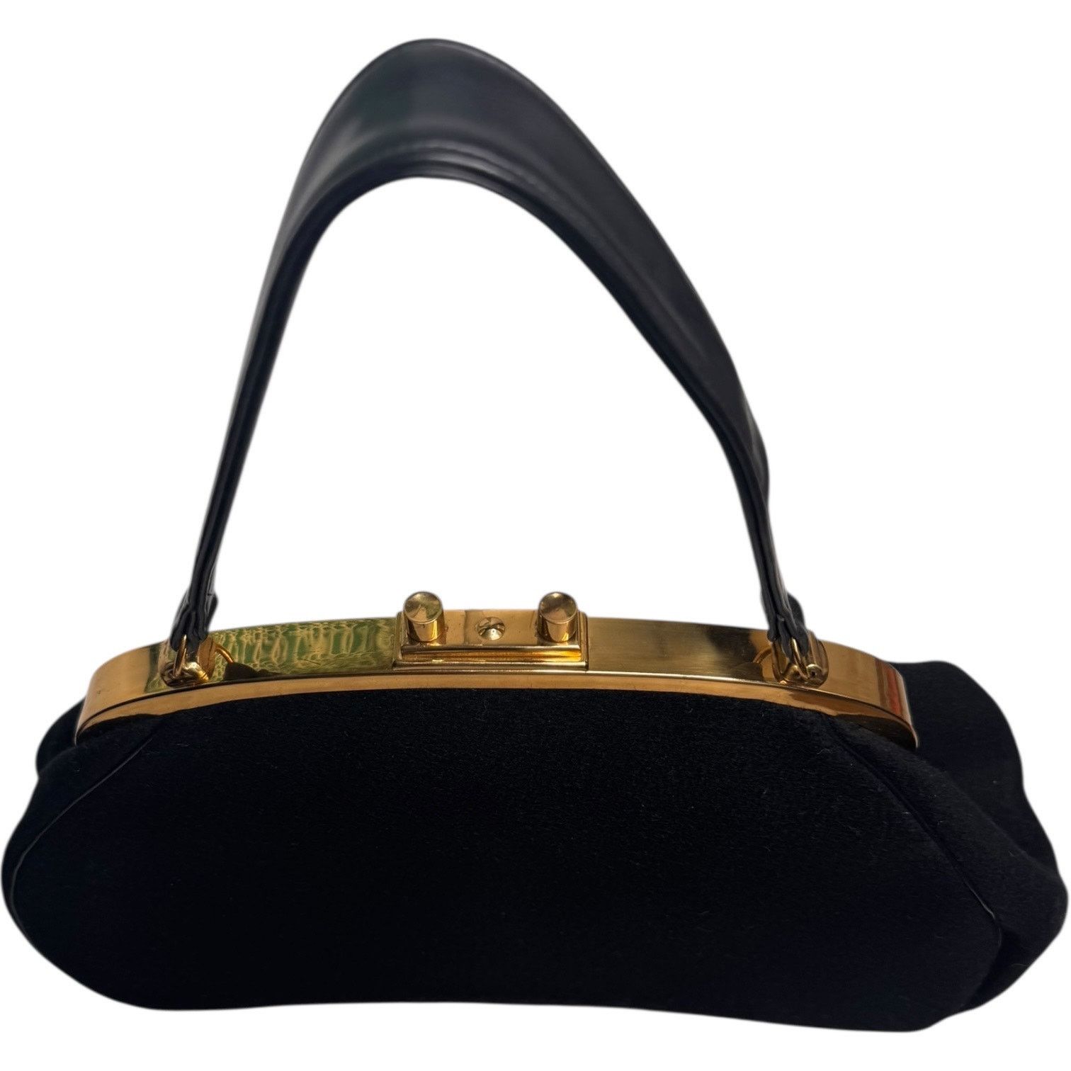 Vintage Ingber Fabric Frame Handbag 50s Structured Top Handle Purse Size ONE SIZE - 4 Thumbnail