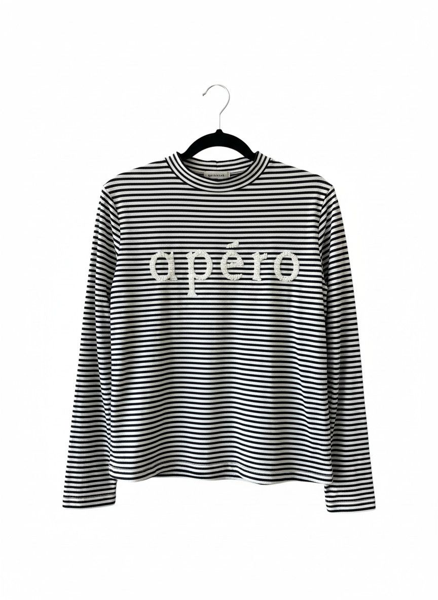 Aeropostale Apéro Women's Black & White Striped Long Sleeve Crew Neck Top XS Size US XS / EU 42 / 0 - 1 Thumbnail