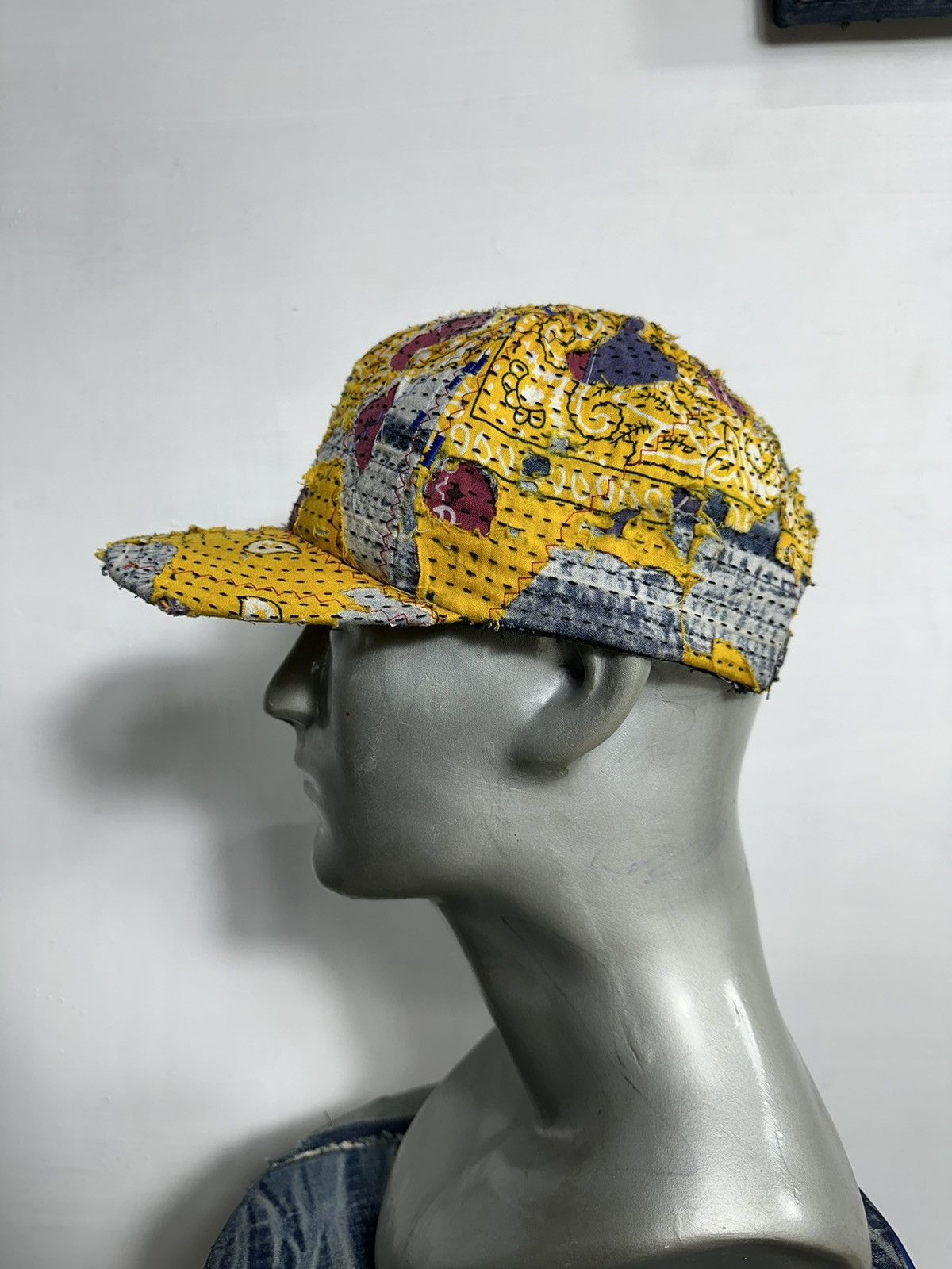 Art Comes First Custom Made Distressed Paisley Patchwork Boro hats Size ONE SIZE - 9 Thumbnail