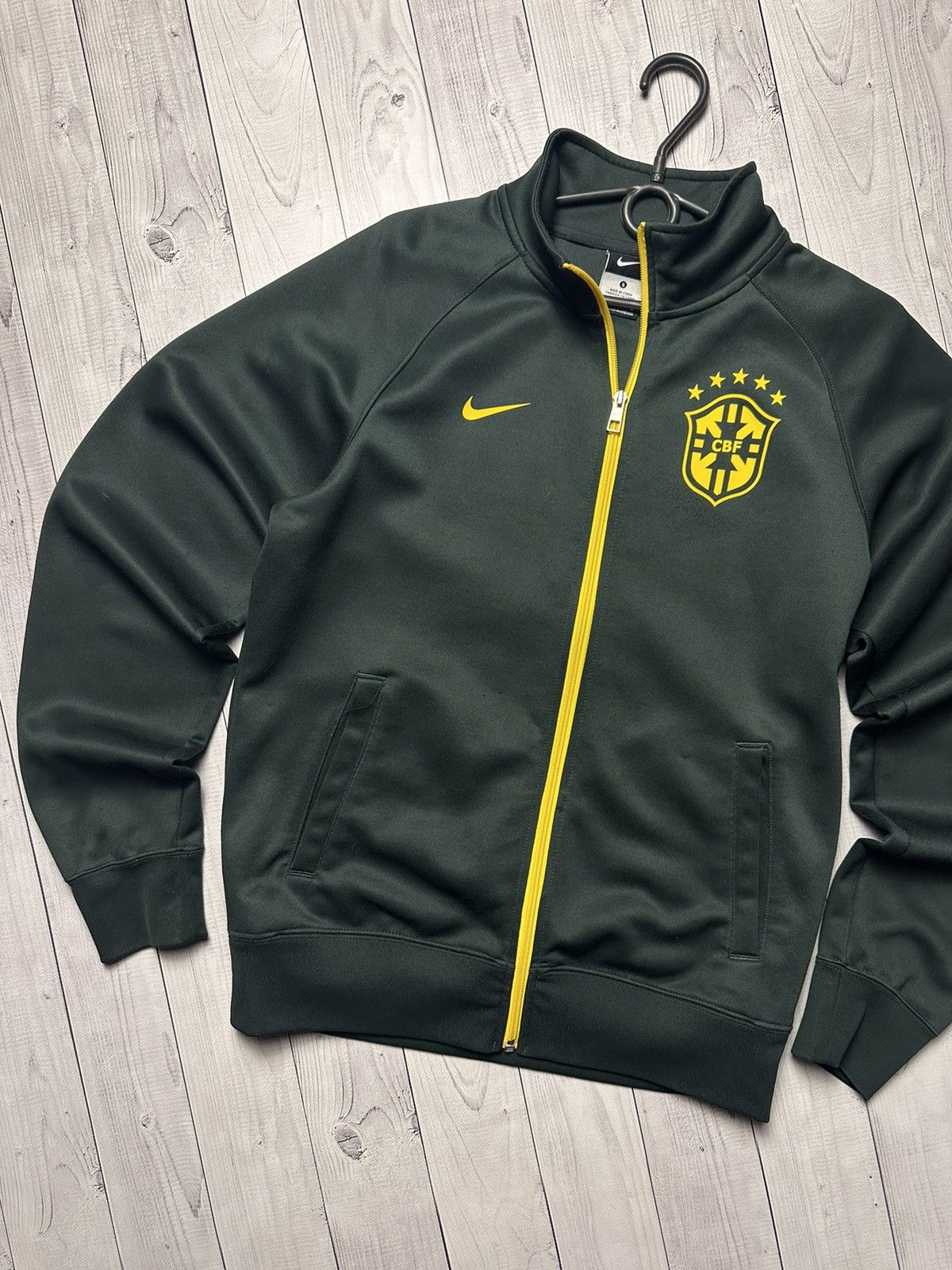 Nike × Vintage Vintage Nike Brazil soccer track jacket size S rare green Size US S / EU 44-46 / 1 - 2 Thumbnail
