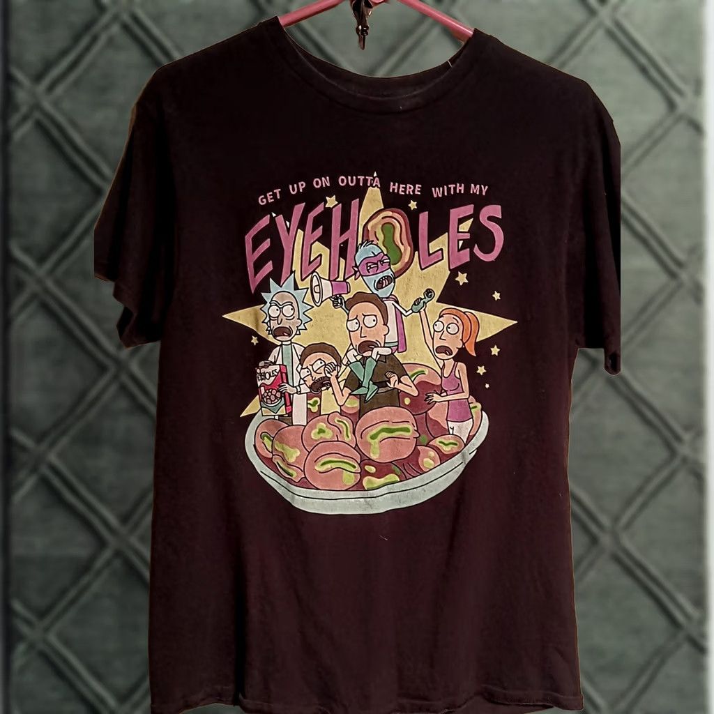 Ripple Junction Rick and Morty Get up And Outta Here With My Eyeholes T Shirt Mens M Black Ripple Junction Graphic Print Short Sleeve Regular Fit Men Shirt Size US M / EU 48-50 / 2 - 1 Thumbnail