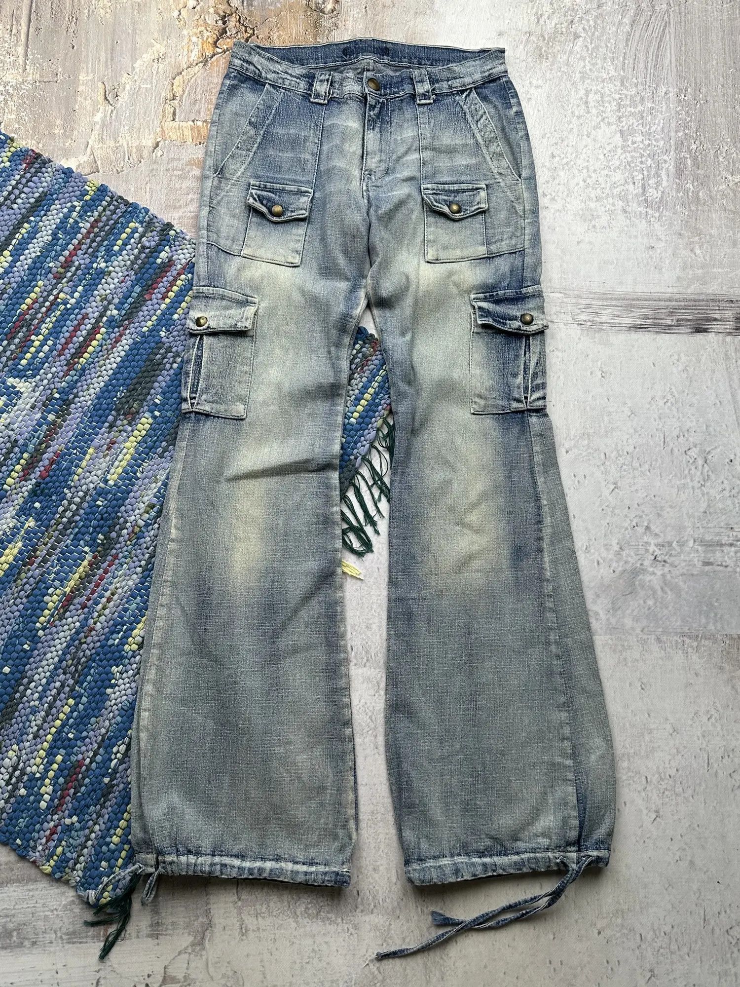 Vintage Vintage Flared Cargo Jeans A430(626) Size 28" / US 6 / IT 42 - 1 Thumbnail