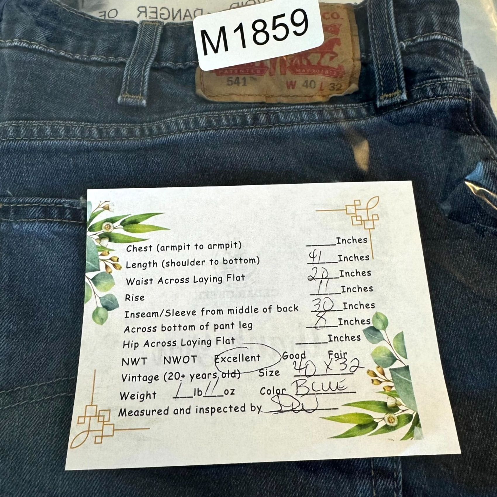 Levi's Levi’s 541 Athletic Fit Jeans Men’s 40x32 Blue Denim Stretch Straight Zip Fly Jeans Size US 40 / EU 56 - 8 Thumbnail