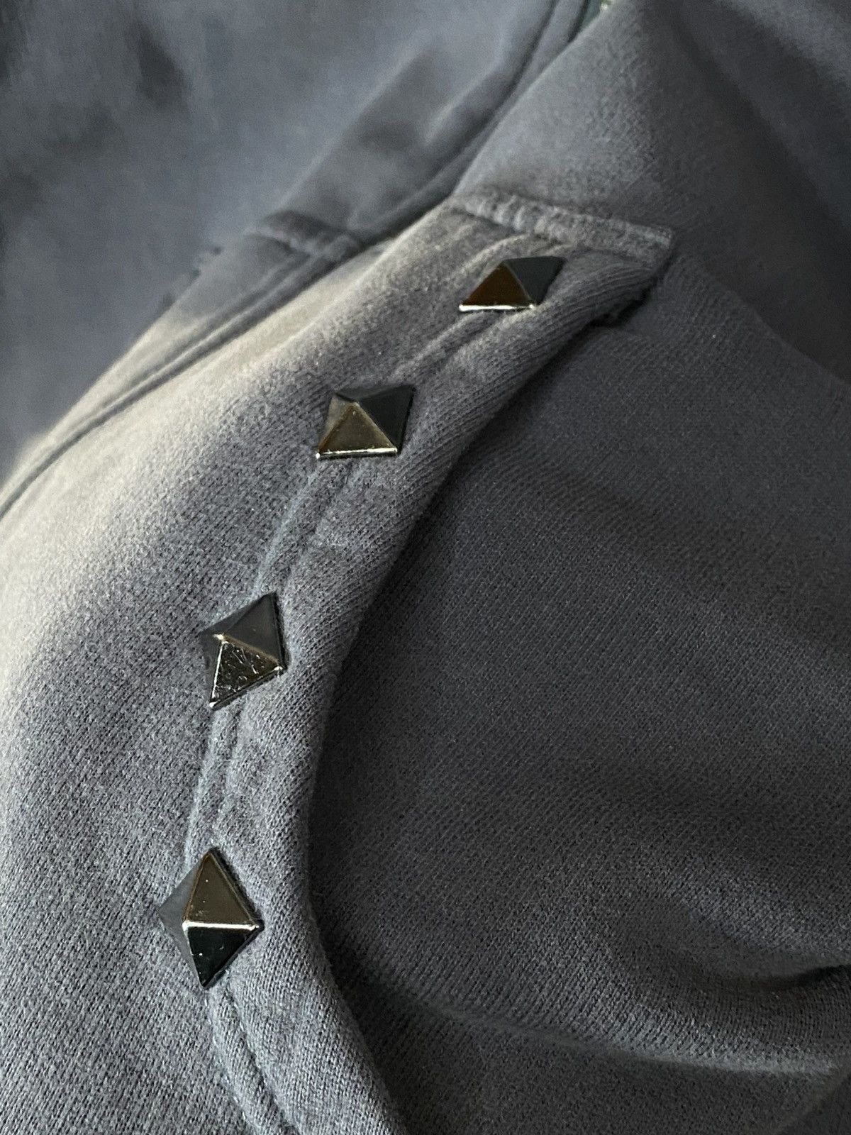 Faith Connexion $528 GOTHIC STUD HOODIE GRAY PURPLE SWEATER GOTH ROCK BAND Size US L / EU 52-54 / 3 - 5 Thumbnail