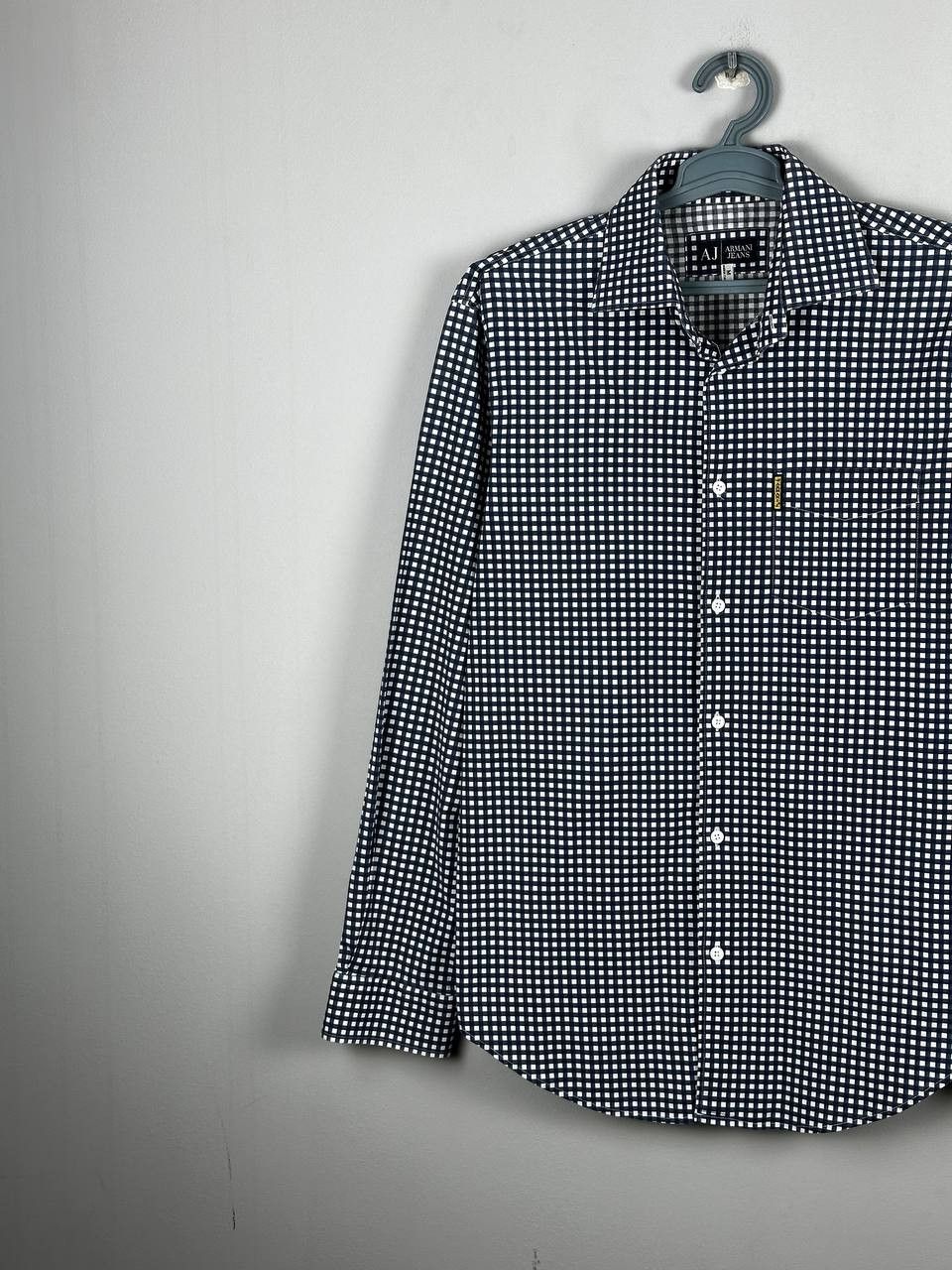 Armani Vintage Armani Jeans Plaid Check Blue Shirt Size US M / EU 48-50 / 2 - 2 Thumbnail