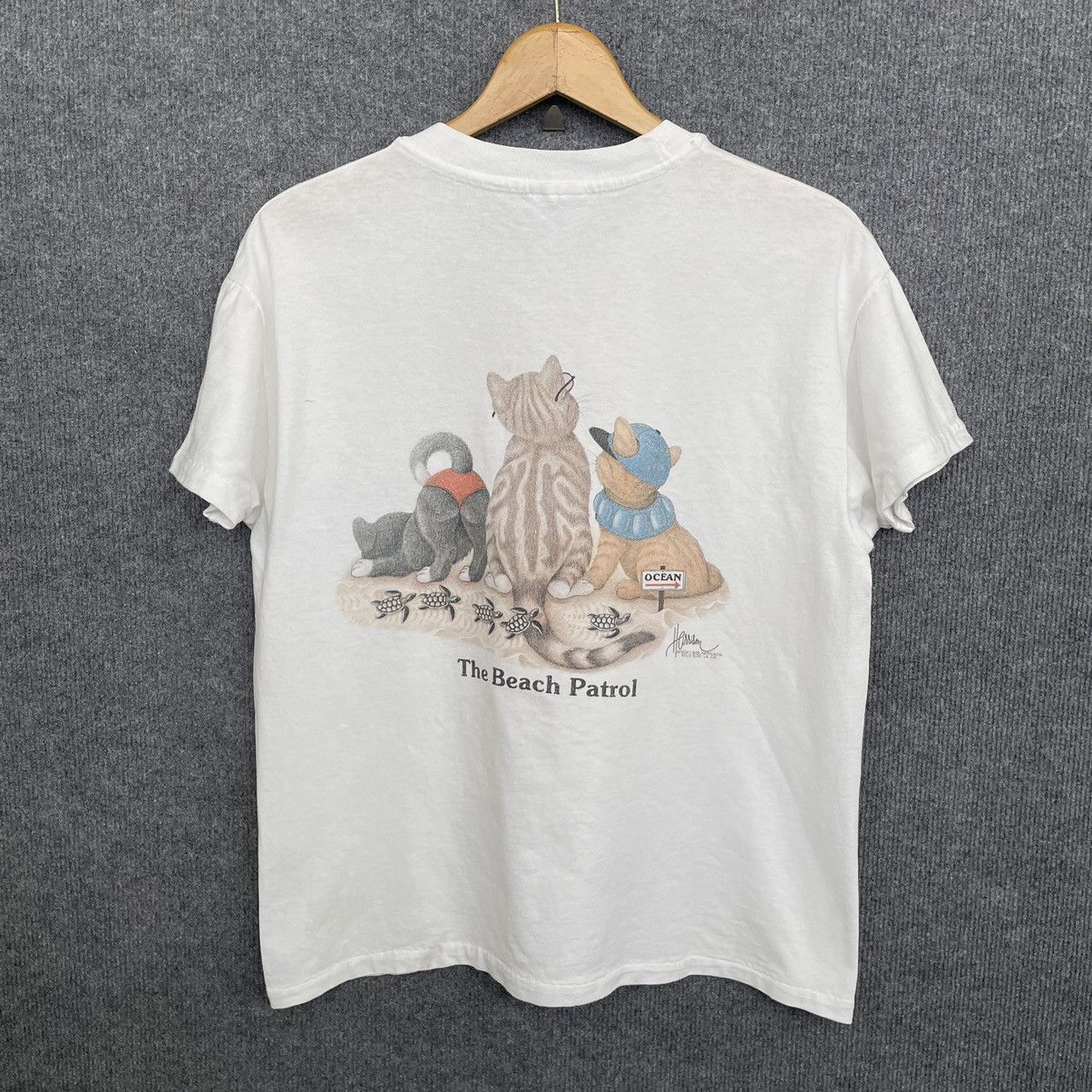 Vintage 1990s Bob Harrison Artwork The Beach Patrol Cropped Tee Size US M / EU 48-50 / 2 - 6 Thumbnail