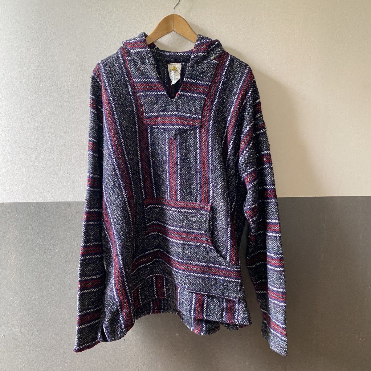 Vintage Black and Red Striped Baja Hoodie Pullover Size US XL / EU 56 / 4 - 2 Thumbnail