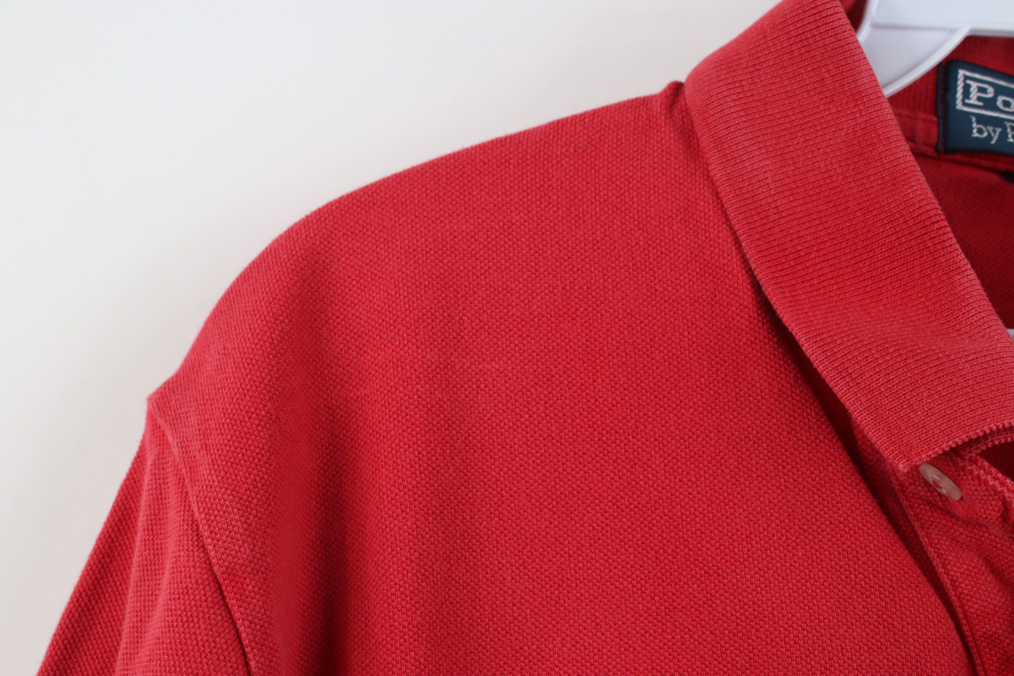 Polo Ralph Lauren Vintage 90s Ralph Lauren Pique Cotton Golf Polo Shirt Red Size US M / EU 48-50 / 2 - 8 Thumbnail