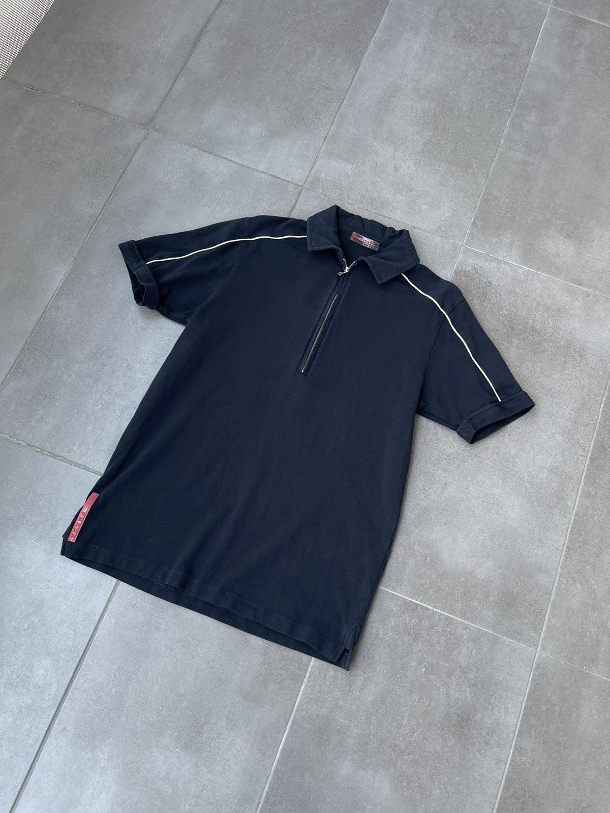Prada SS11 Prada 1/4 Zip Navy/Black Polo T-Shirt Size US S / EU 44-46 / 1 - 2 Thumbnail