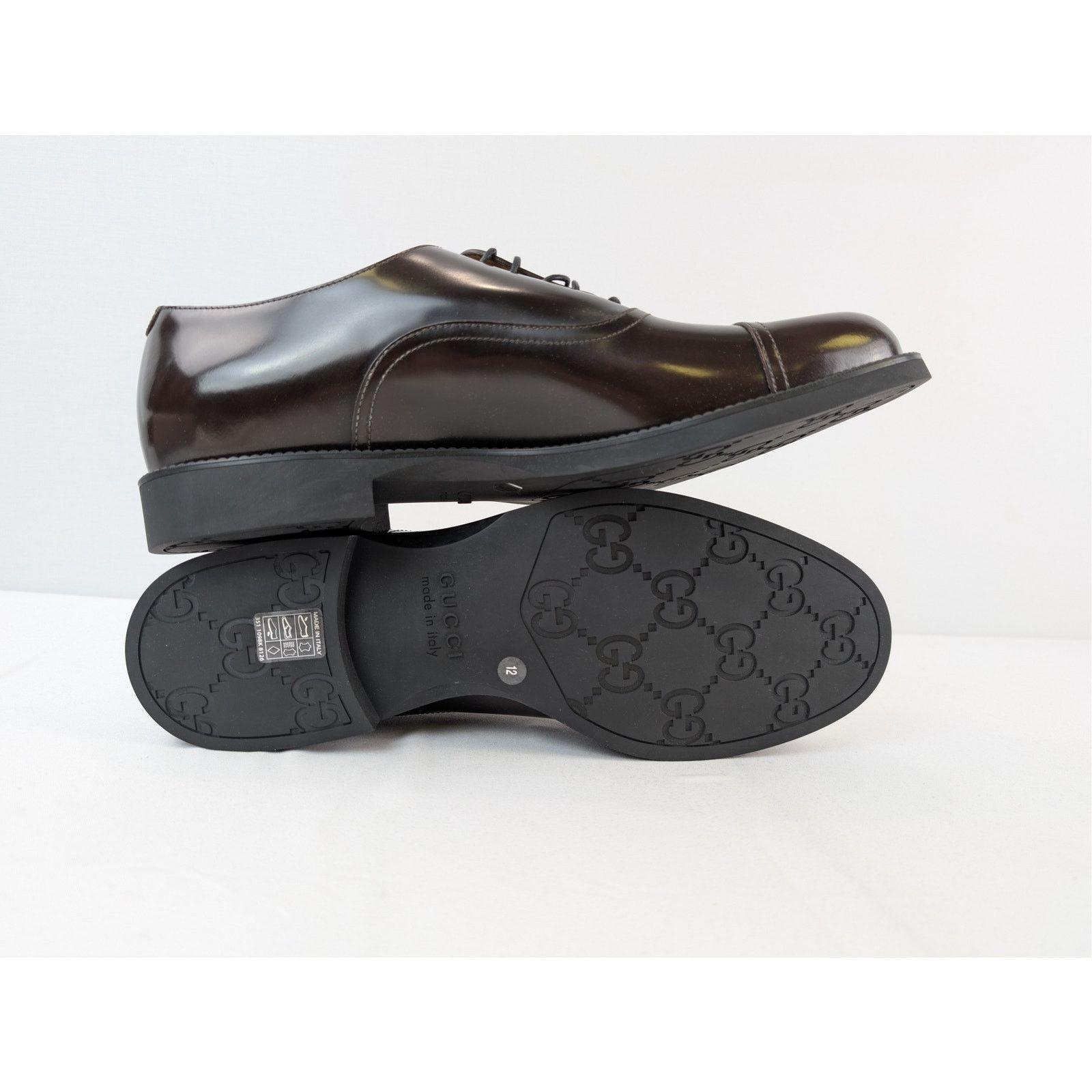 Gucci o1rshd1 Davis Bull men's leather cap-toe oxford shoes Boots Size US 12.5 / EU 45-46 - 13 Thumbnail