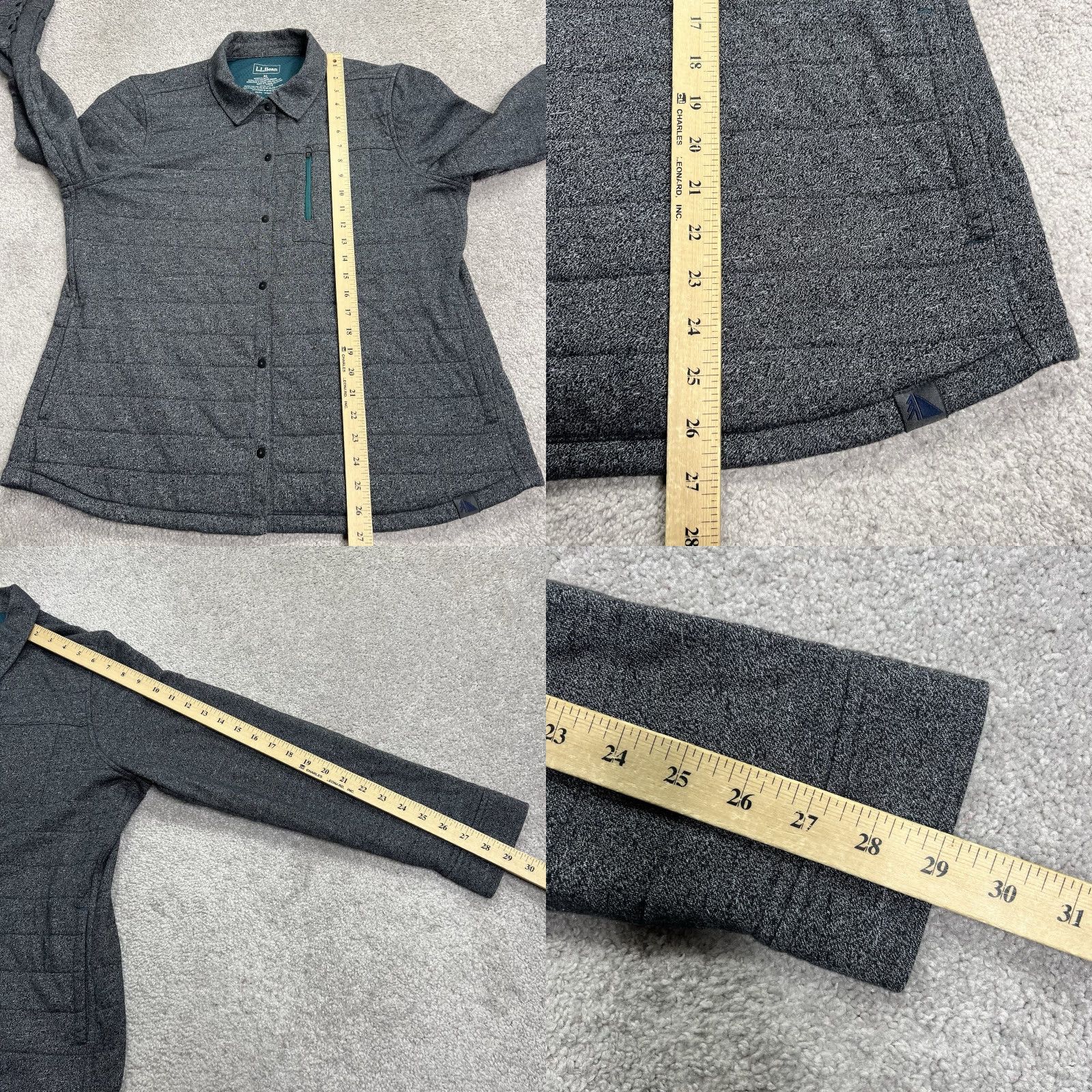 Vintage LL Bean Jacket Women XL Insulated Primaloft Ribbed Snap Button Hiking Shacket Gray Pockets Size XL / US 12-14 / IT 48-50 - 10 Thumbnail
