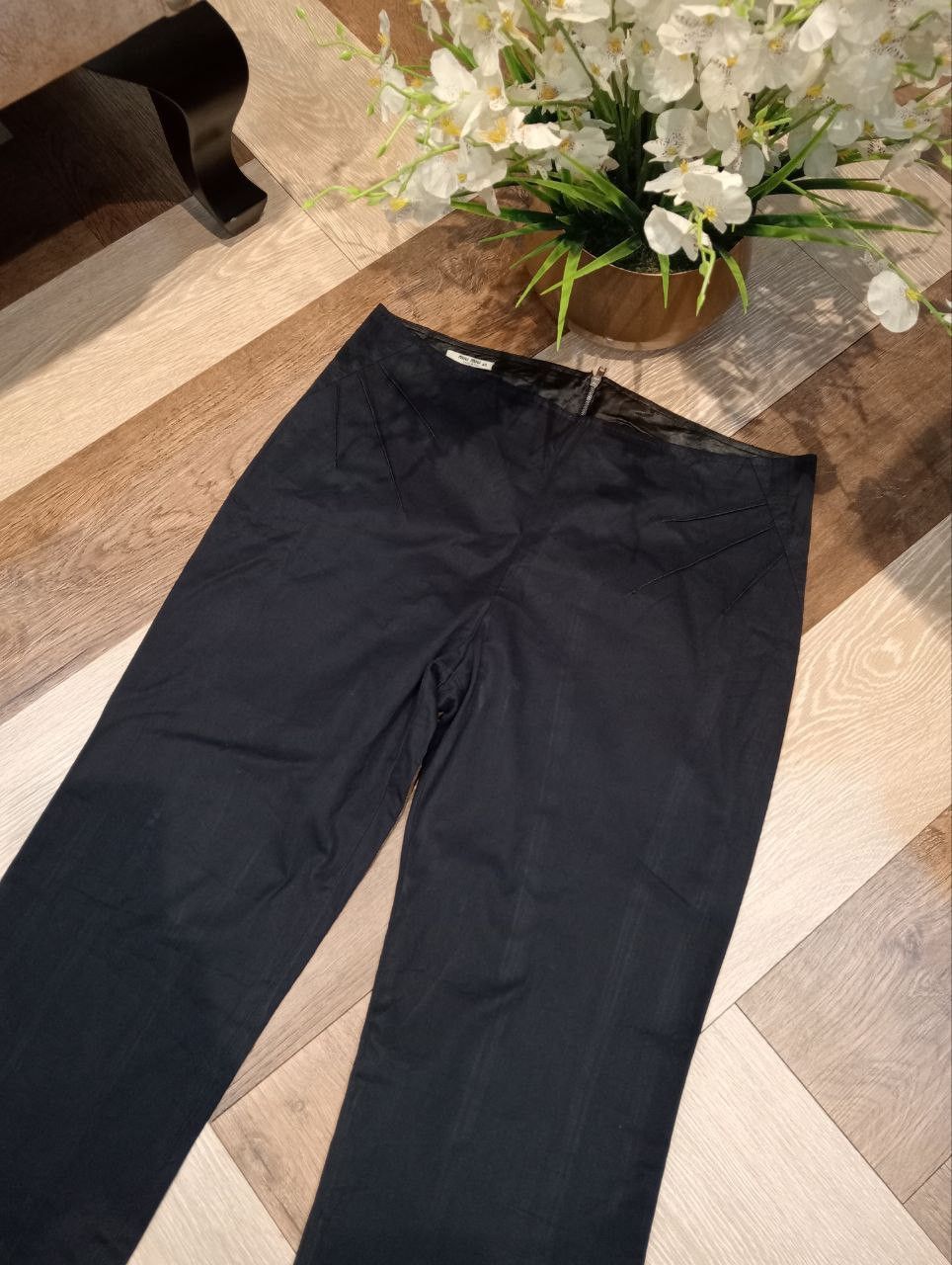 Miu Miu LUXURY MIU MIU FLARED COTTON PANTS Size 27" / US 4 / IT 40 - 4 Thumbnail