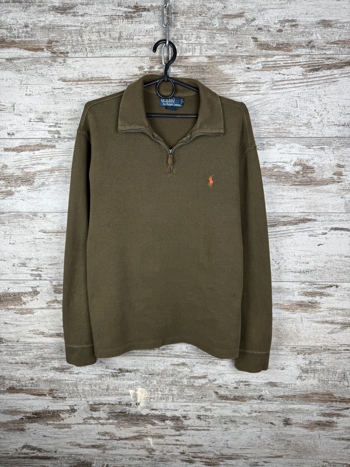 Polo Ralph Lauren Mens Vintage Polo Ralph Lauren 1/3 zip sweatshirt brown rare Size US M / EU 48-50 / 2 - 1 Thumbnail