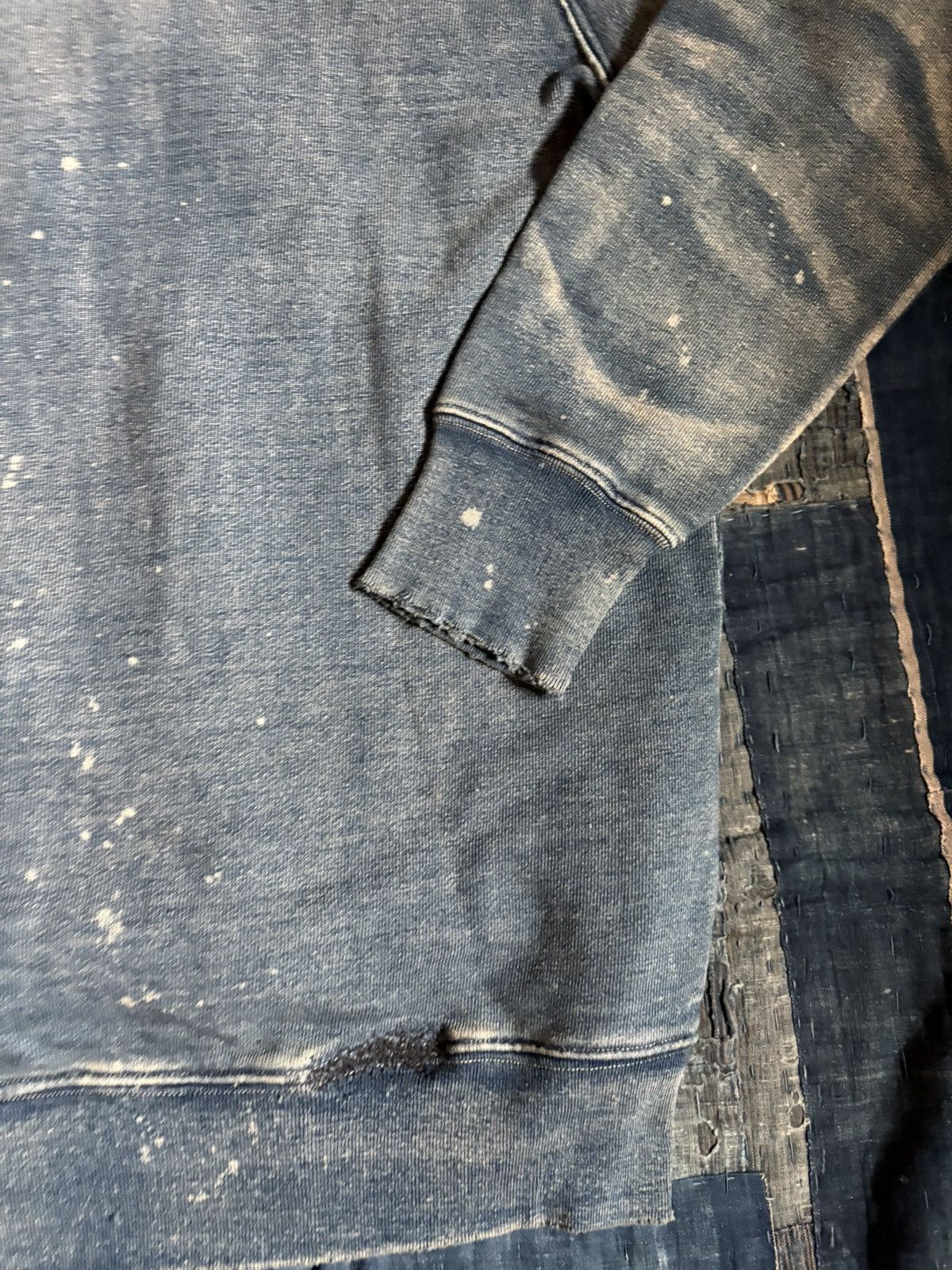Kapital KAPITAL BORO patchwork damage weathering Indigo sweat shirt Size US M / EU 48-50 / 2 - 10 Thumbnail