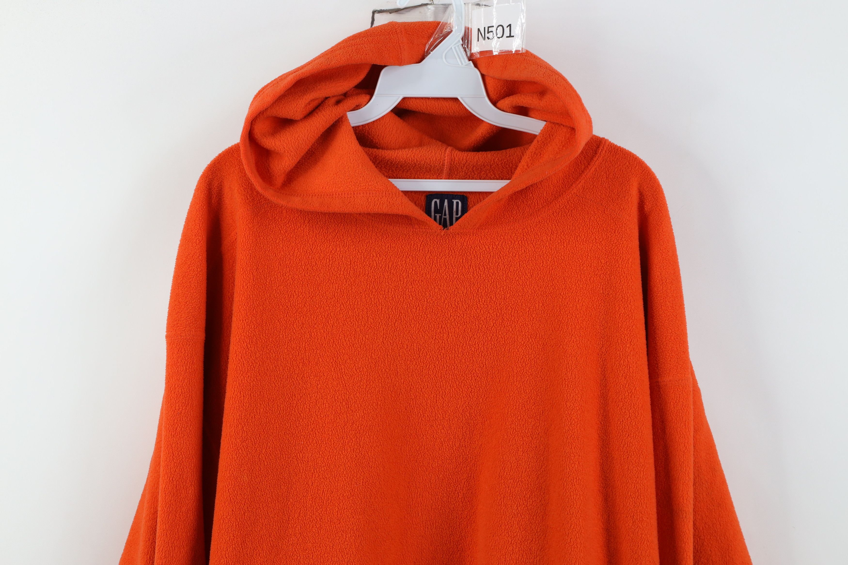 Gap Vintage 90s Gap Baggy Fit Fleece Hoodie Sweatshirt Orange Size US XL / EU 56 / 4 - 2 Thumbnail