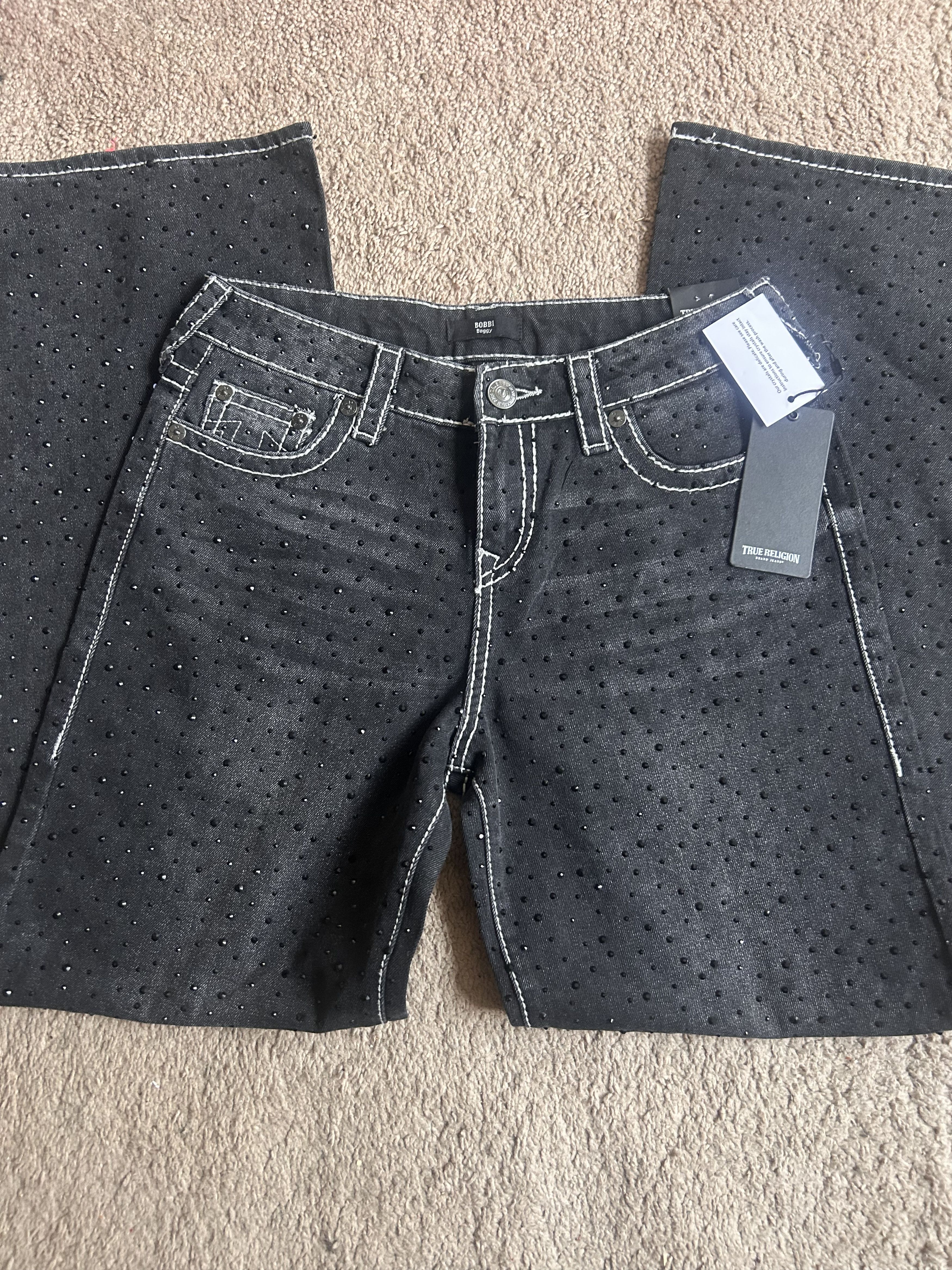True Religion Bobbi Crystal Big T Baggy Jean Size 26" / US 2 / IT 38 - 1 Thumbnail