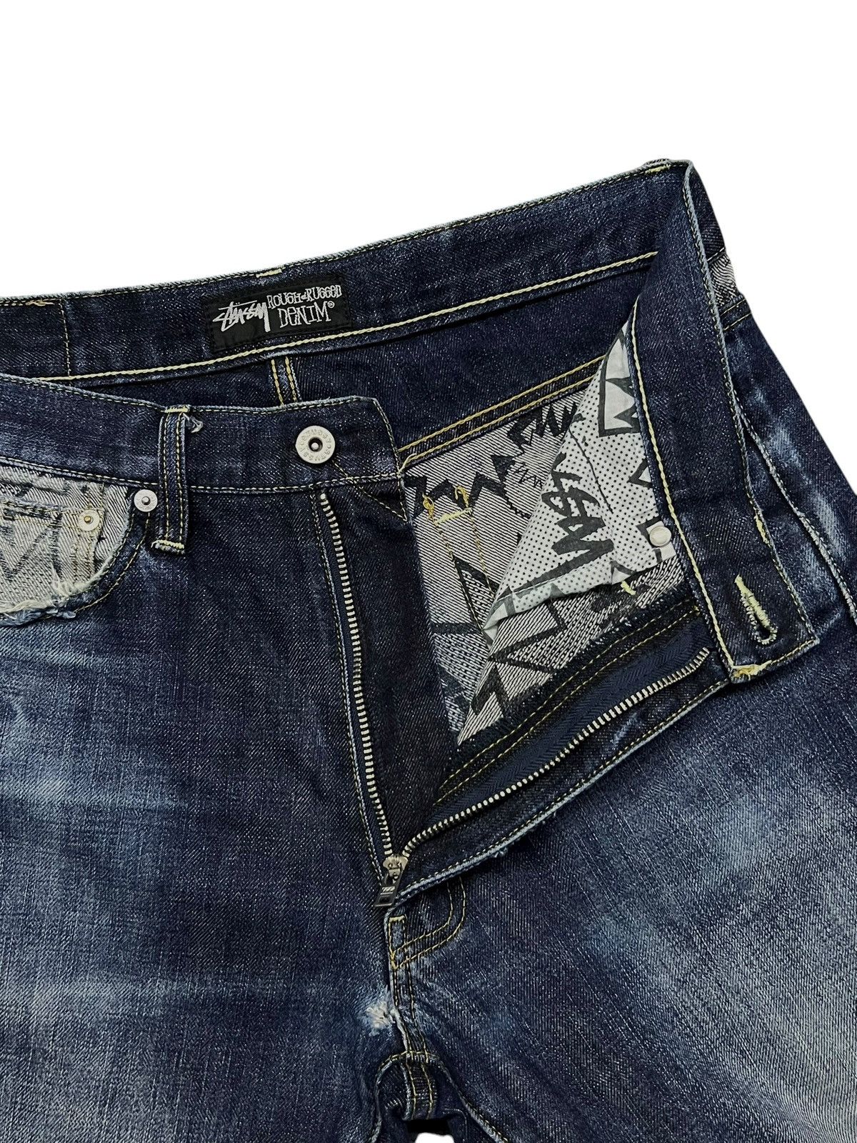 Stussy Vintage Stussy Japan Rough & Rugged Art Design Size US 31 - 12 Thumbnail