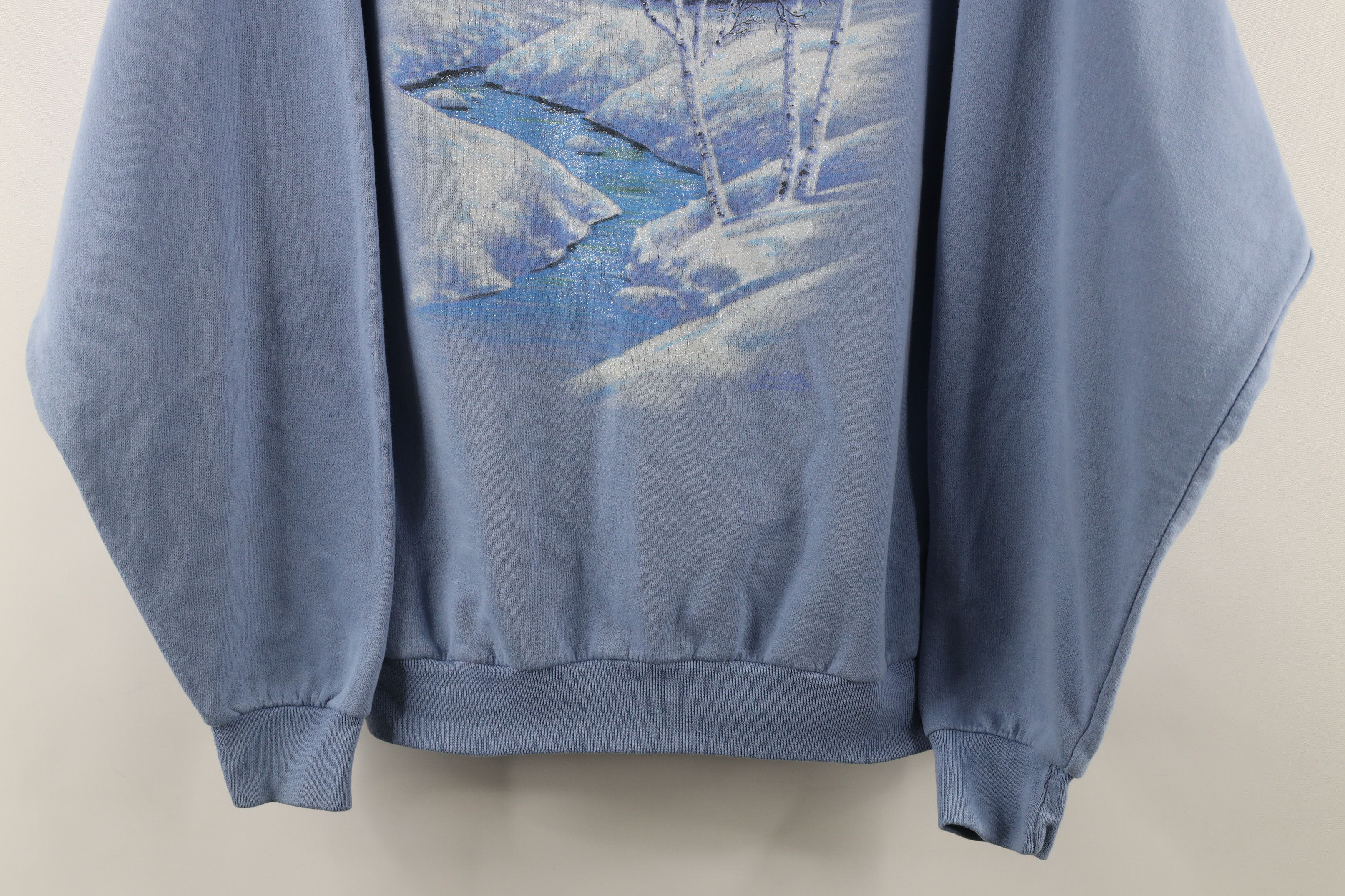 Vintage Vintage 90s Country Primitive Snow Stream Birds Sweatshirt Size L / US 10 / IT 46 - 3 Thumbnail
