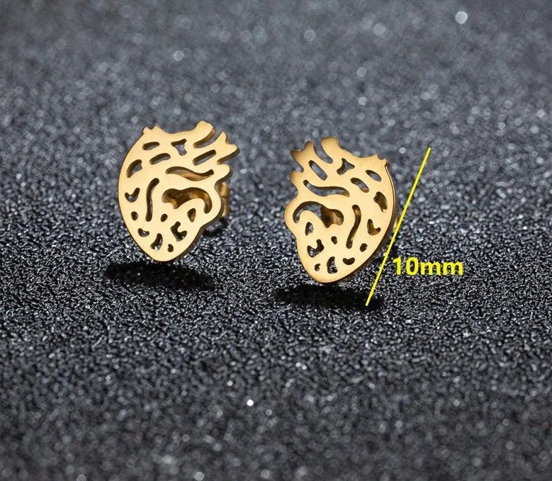Jewelry Heart Organ Stud Earrings Charm Earring Gift Size ONE SIZE - 2 Thumbnail