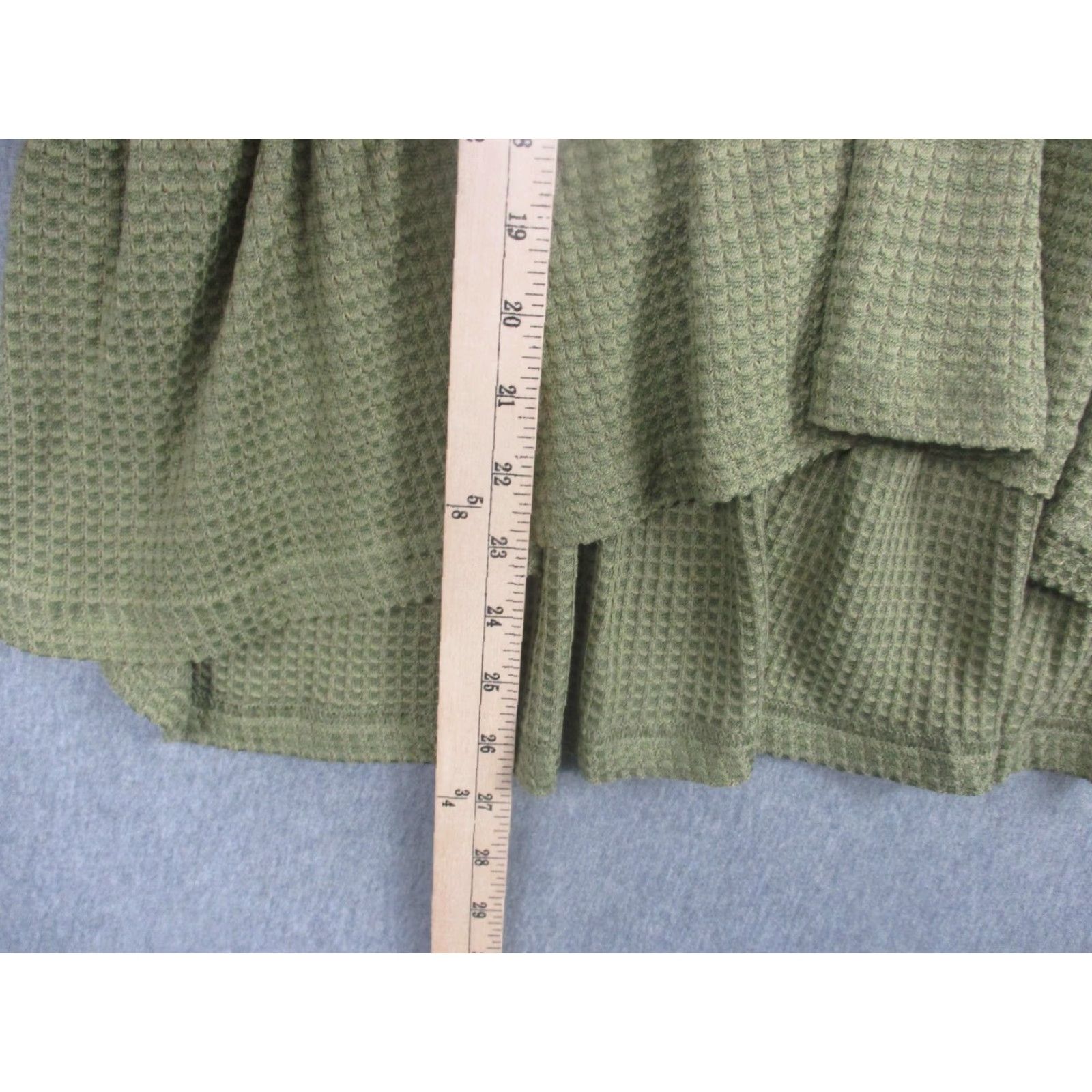 Bell ANDTHEWHY Blouse Tunic Womens Small Green Waffle Knit Bell Sleeve Ruffle Top Size S / US 4 / IT 40 - 4 Thumbnail