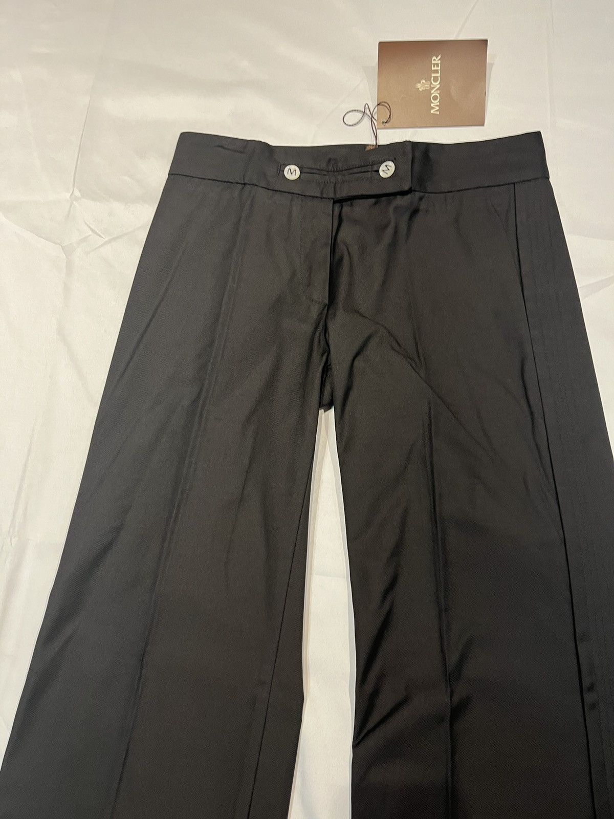 Moncler × Vintage Moncler Ladies’ Black Cotton Trouser Pants Unworn Y2K Size 27" / US 4 / IT 40 - 2 Thumbnail
