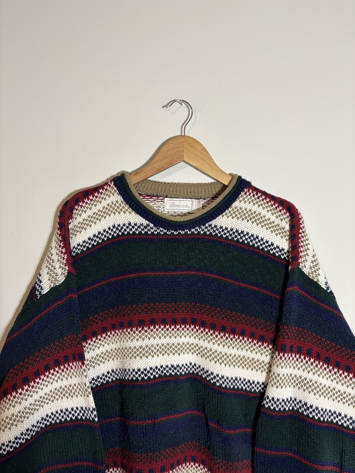Vintage Vintage Berwick Fair Isle Style Sweater Cotton Made in USA L Size US L / EU 52-54 / 3 - 2 Thumbnail