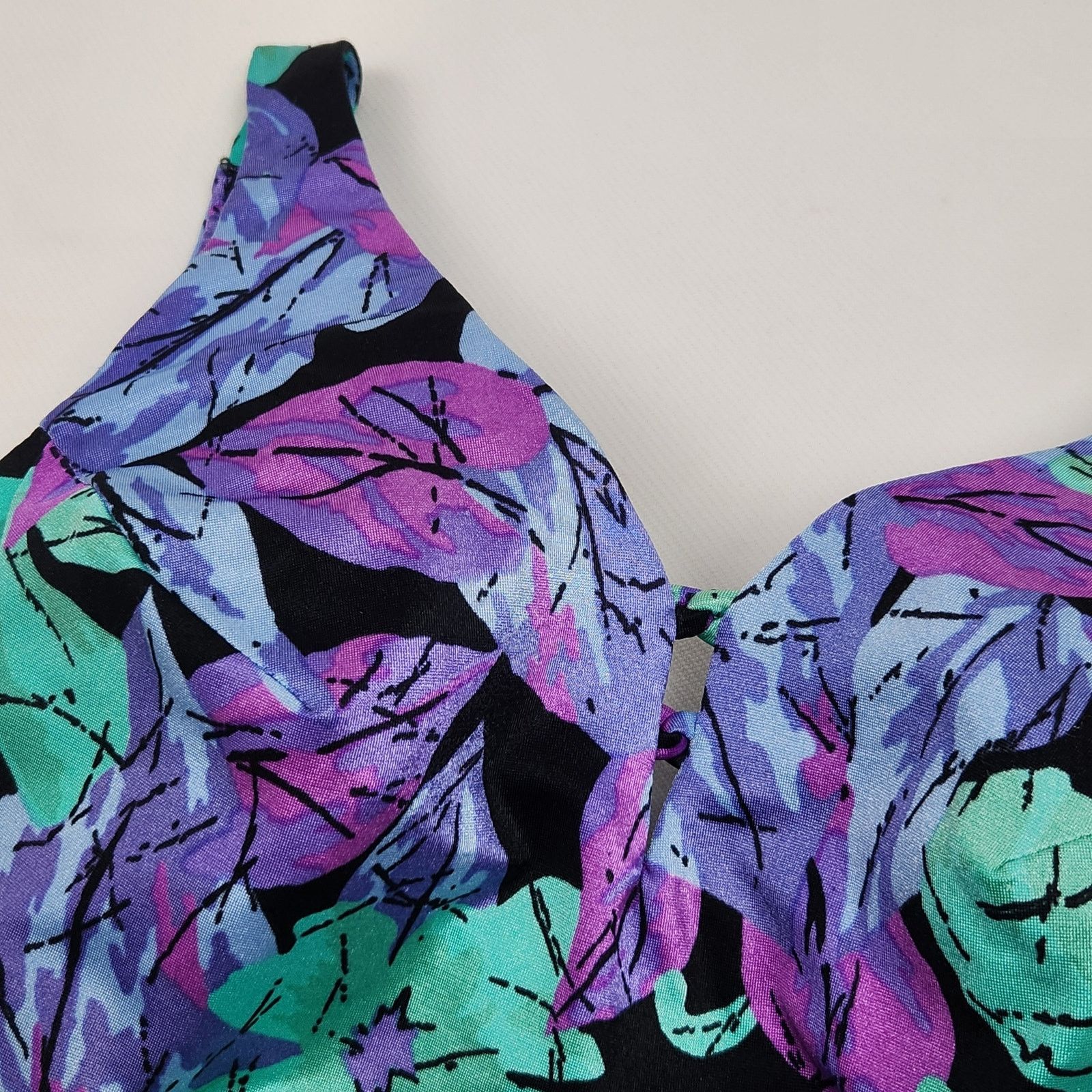 Vintage Maxine of Hollywood 80s Swimsuit One Piece Bathing Suit Size M / US 6-8 / IT 42-44 - 3 Thumbnail