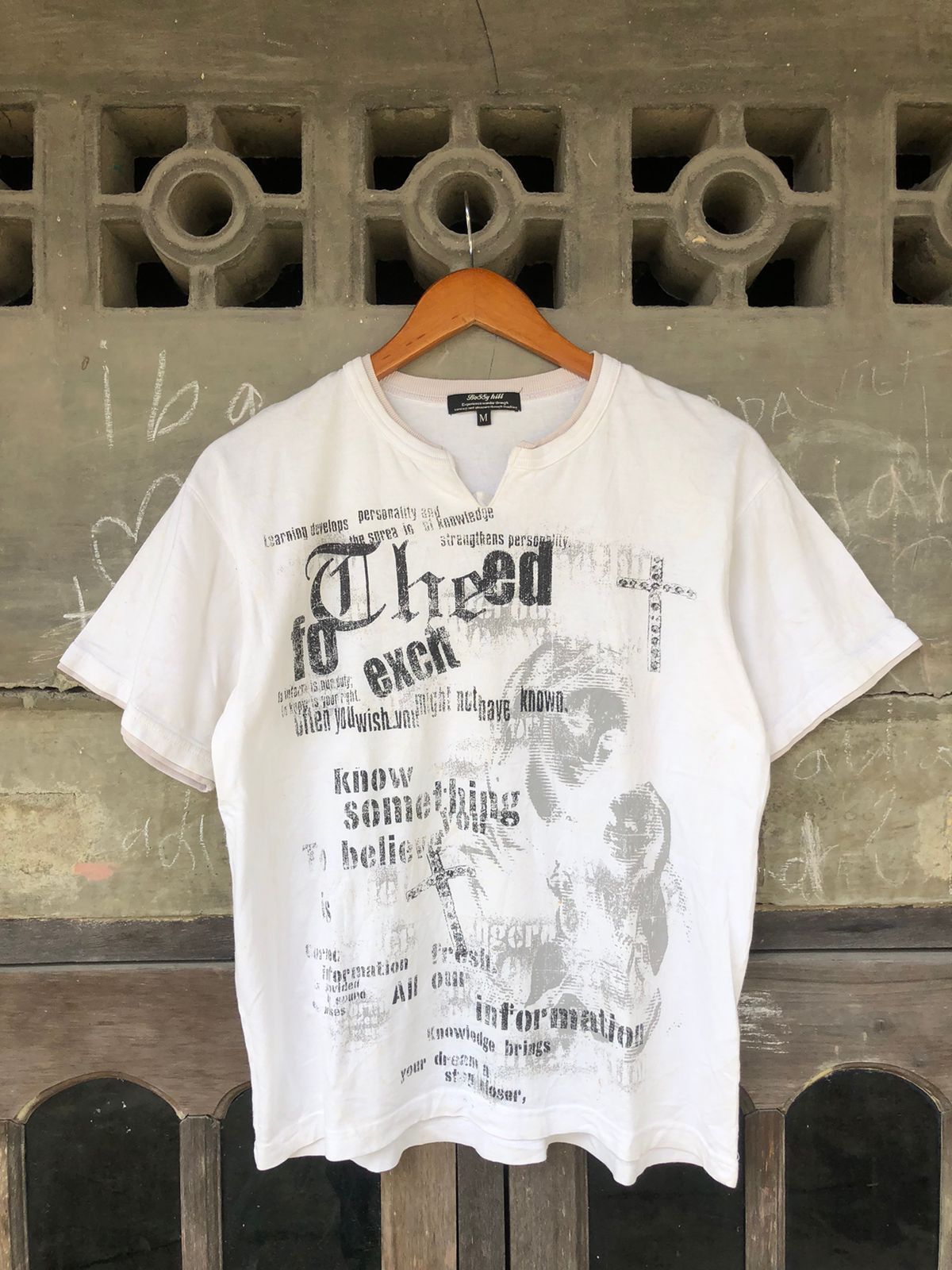 Le Grande Bleu (L.G.B.) Bedrock x L.G.B white t-shirt undercover