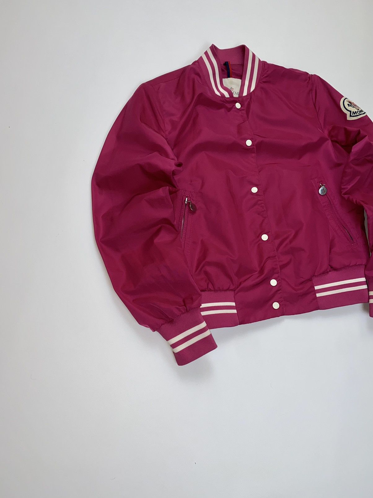 Moncler 🚨 Moncler vintage pink nylon button jacket bomber womans M 2 Size M / US 6-8 / IT 42-44 - 2 Thumbnail