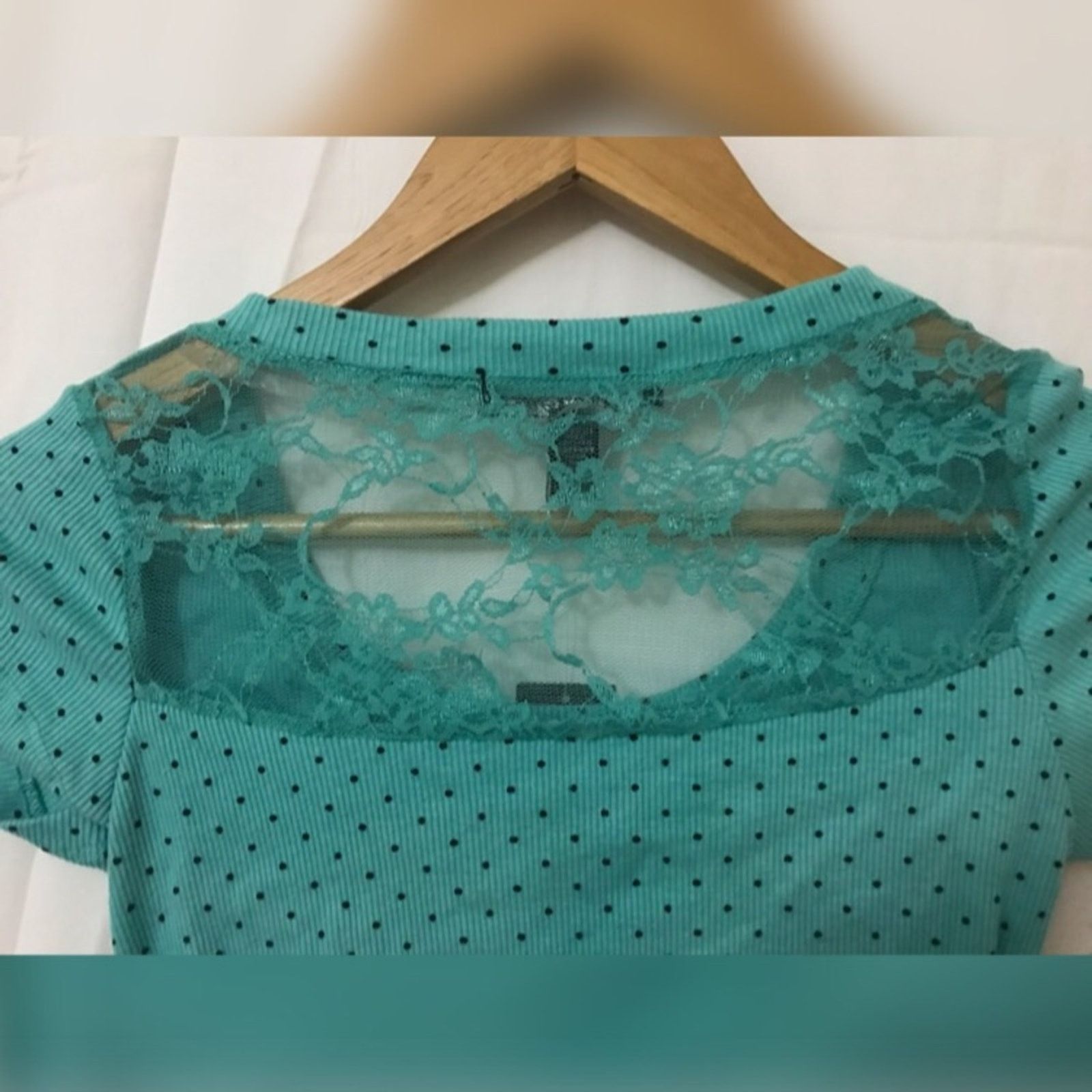Other NWT Lena Turquoise Polka Dotted Floral Back Top Size S / US 4 / IT 40 - 6 Thumbnail
