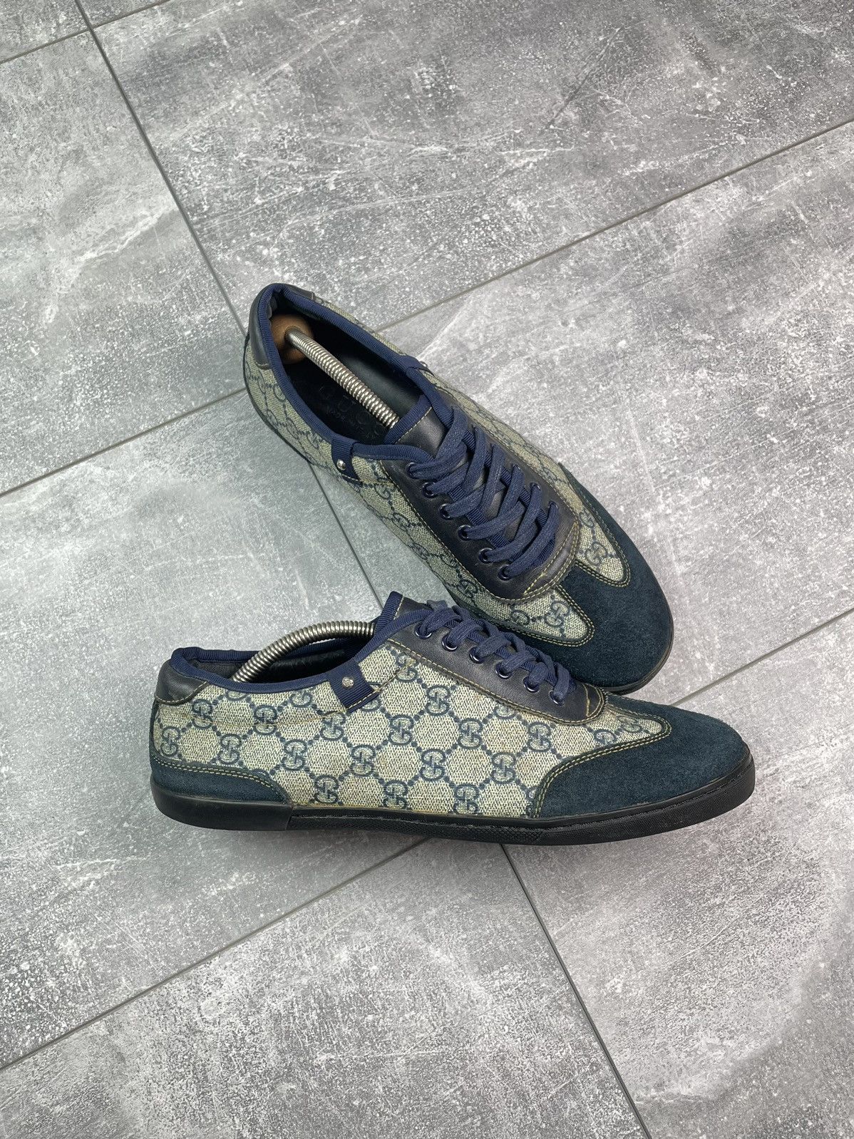 Gucci Supreme Canvas GG Monogram Leather Sneakers