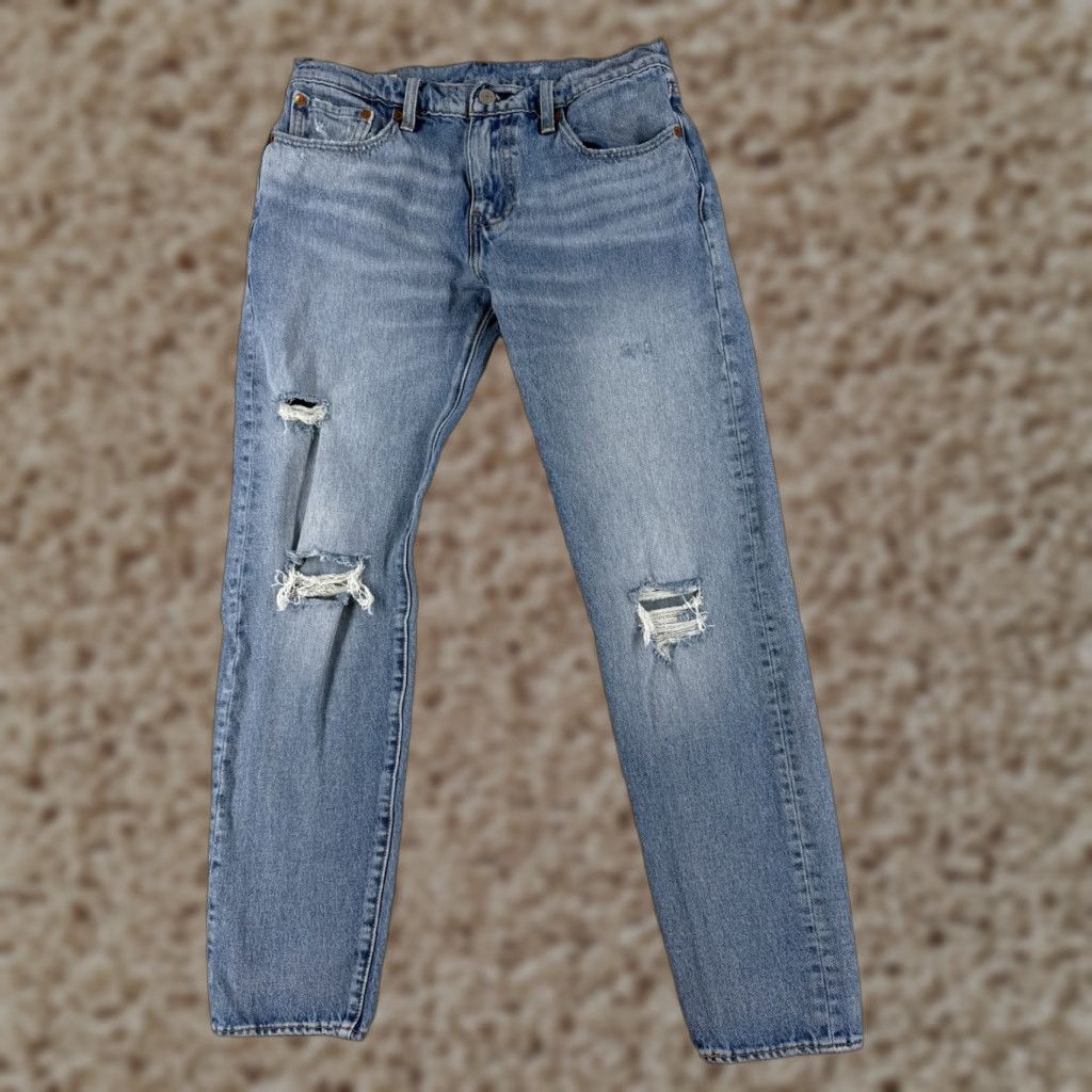 Levi's Levi's Jeans Men Slim Distressed Blue Cotton 28x29 Denim 5-Pocket Zipper Pocket Jeans Size US 30 / EU 46 - 1 Thumbnail