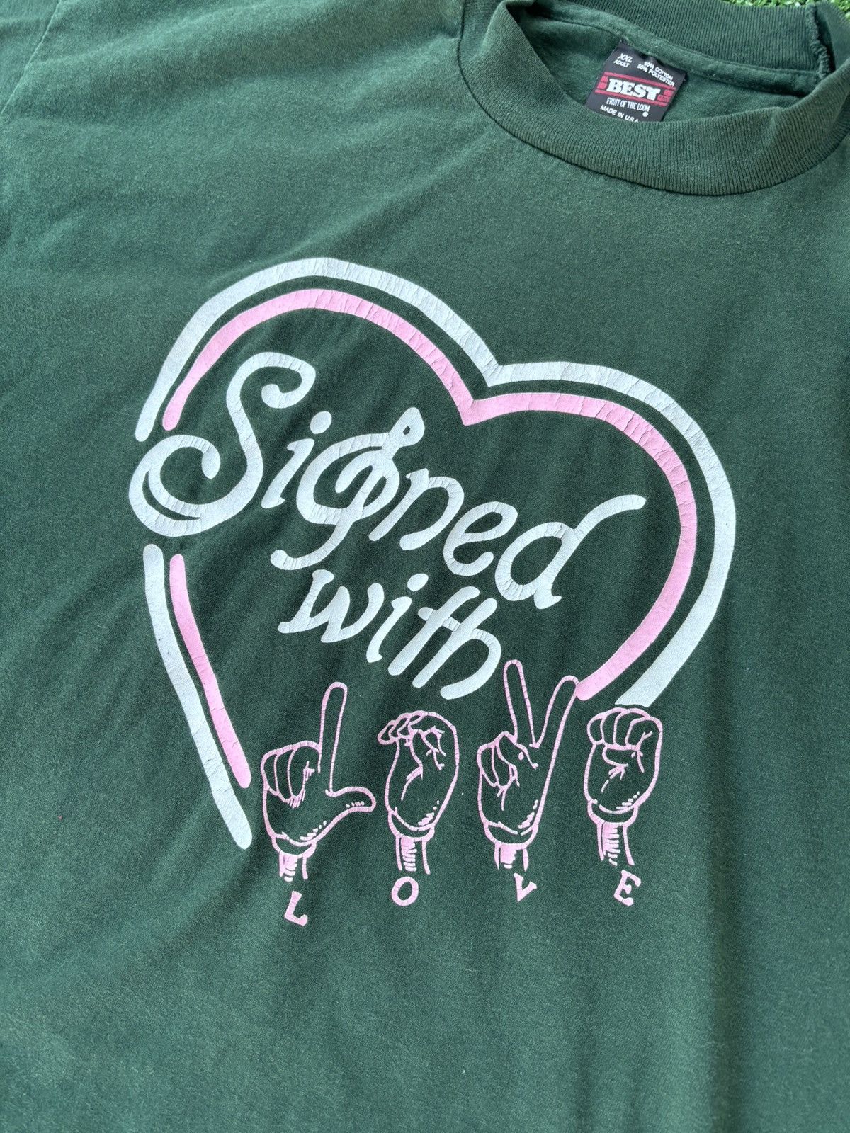 Fruit Of The Loom × Vintage 1990s Signed with love tee Size US XXL / EU 58 / 5 - 2 Thumbnail
