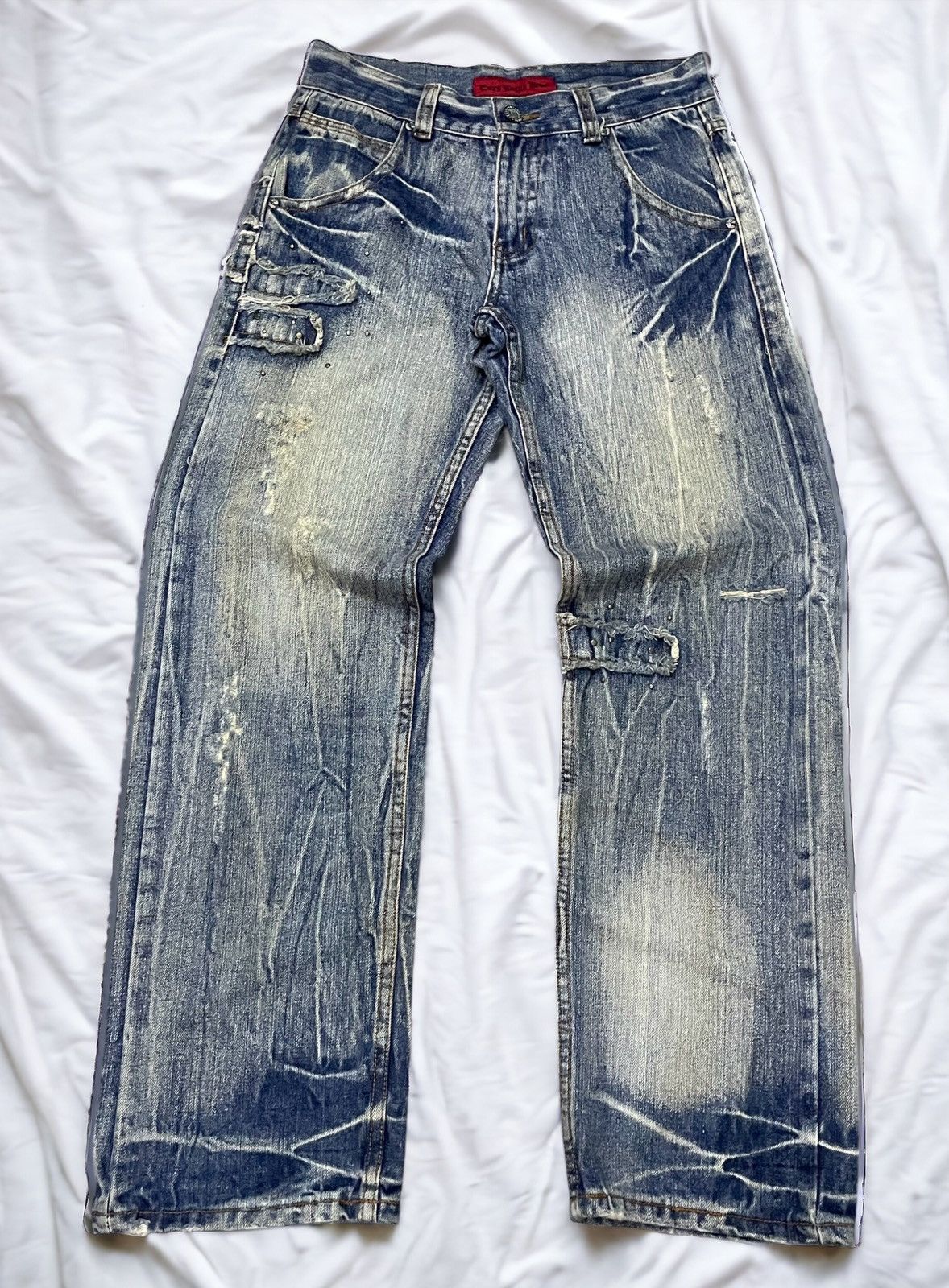 In The Attic × Japanese Brand × semanticdesign Euro Eagle Jeans Studded Claw Mark Distressed Loose Jeans Size US 30 / EU 46 - 1 Thumbnail