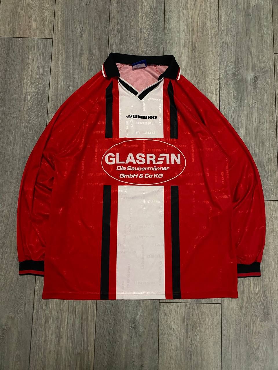 Umbro Vintage Long Sleeve Umbro Sponsor Glasrein Gmbh & Co KG № 14 Size US XL / EU 56 / 4 - 1 Thumbnail