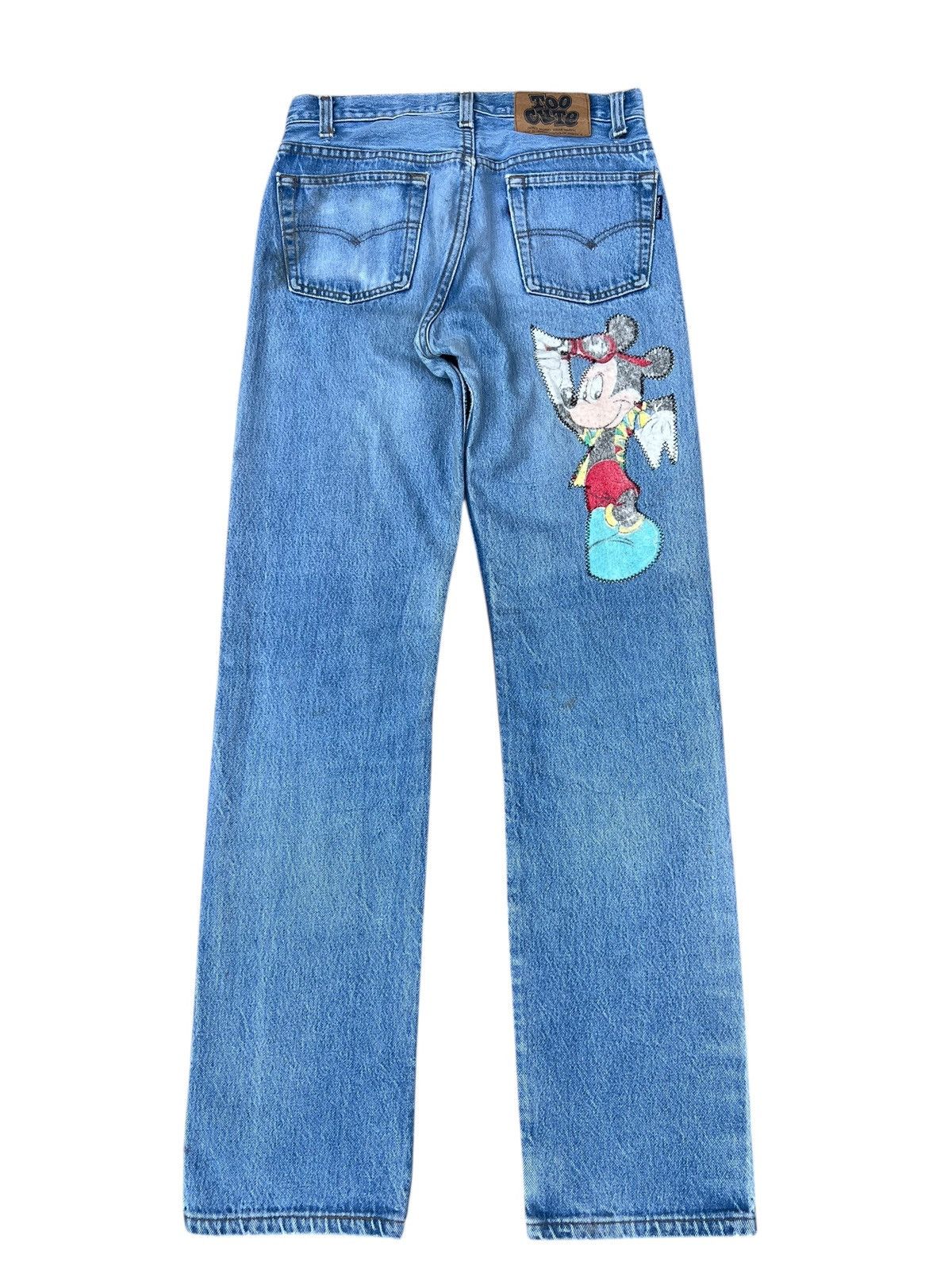 Levi's VTG 1992 Too Cute Disney X Levi’s 501 Patches Denim Jeans Size US 29 - 15 Thumbnail