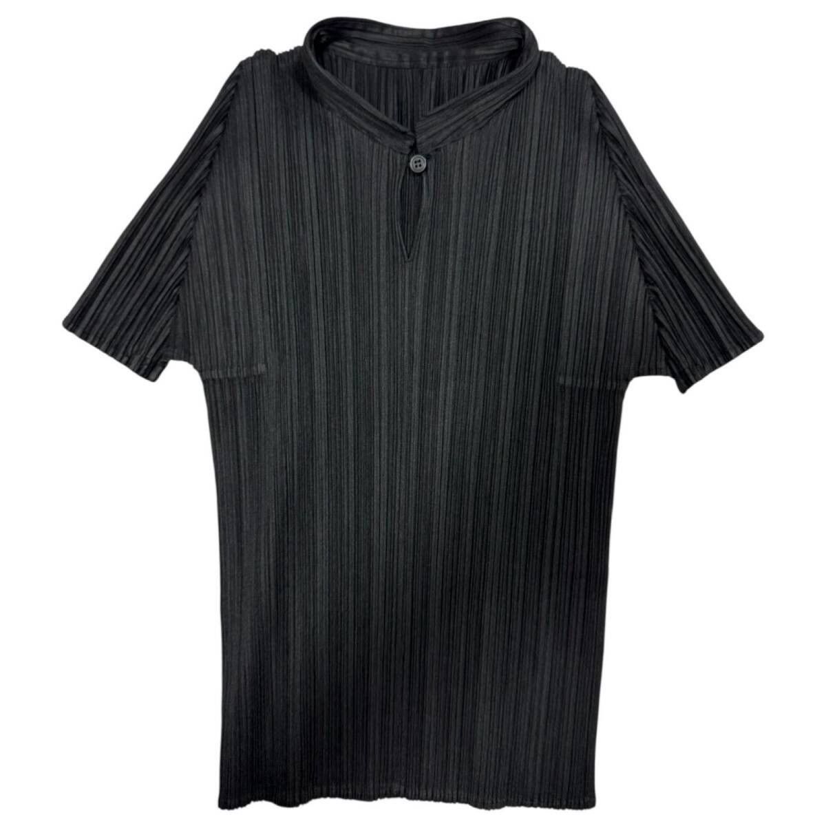 Pleats Please Issey Miyake PLEATS PLEASE ISSEY MIYAKE Black Plisse Mock Neck Top 3 Size US M / EU 48-50 / 2 - 1 Thumbnail