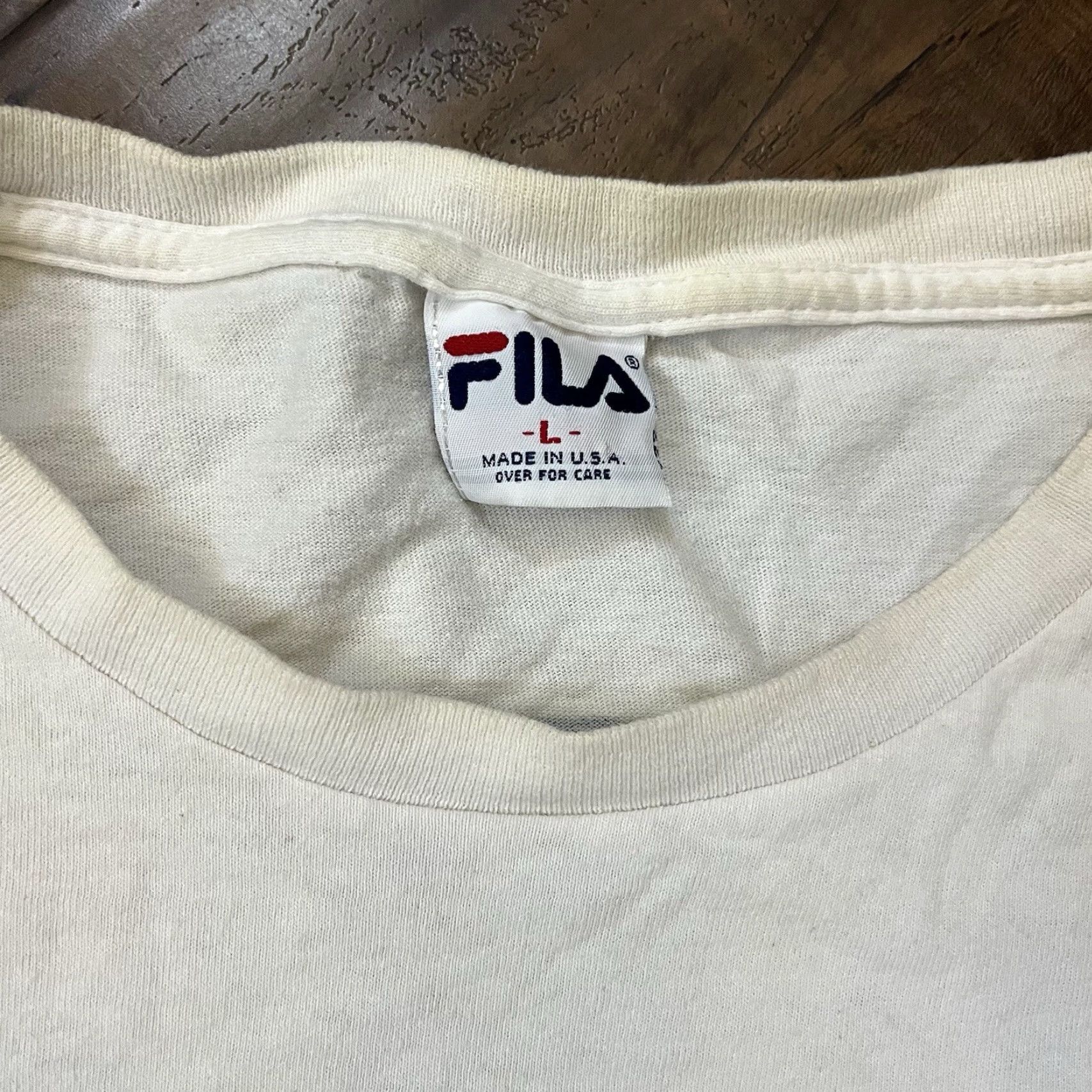 Fila VINTAGE FILA T Shirt Men's Large White 90s Tennis Cotton Double Sided Made in USA Size US L / EU 52-54 / 3 - 6 Thumbnail