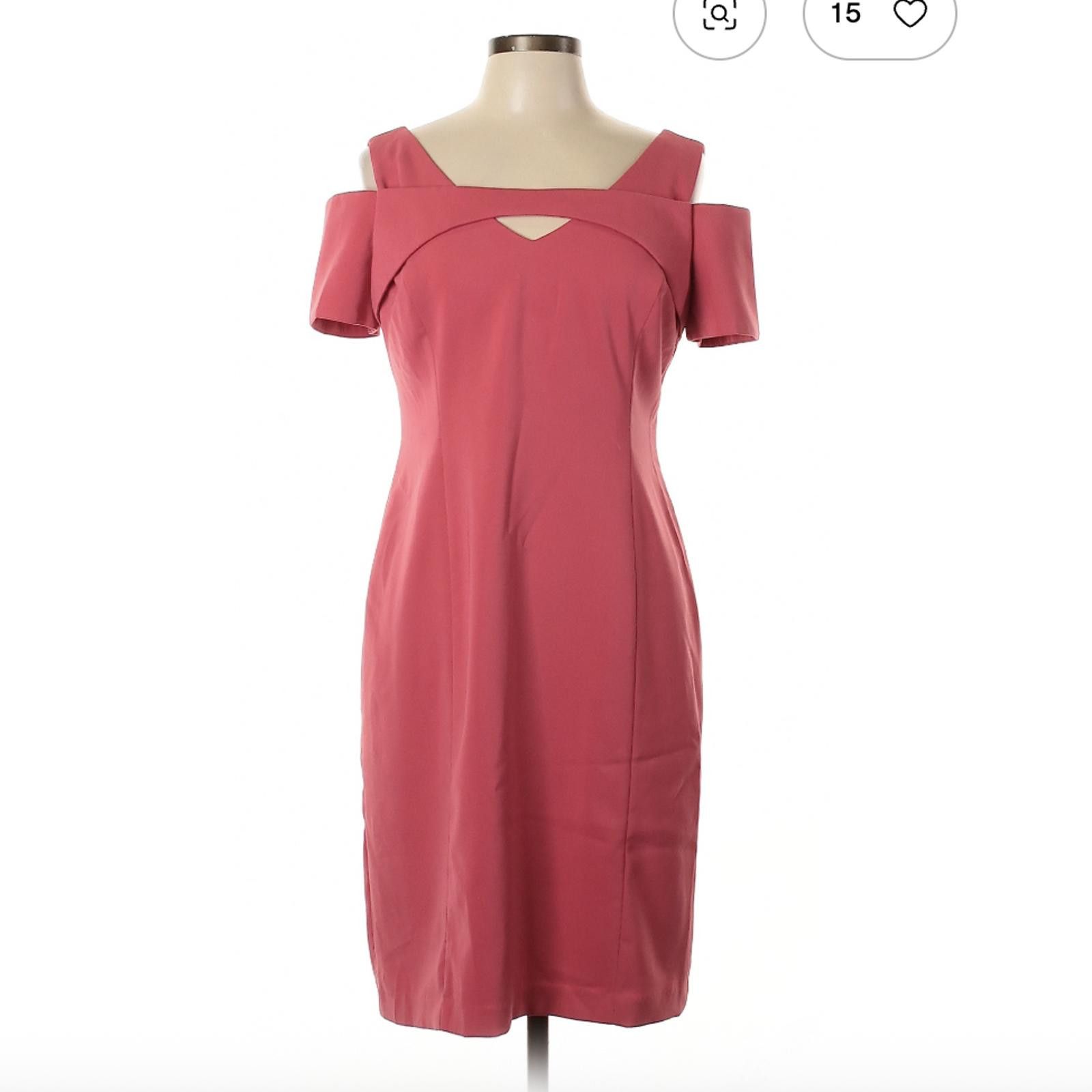 Other White House Black Market Pink Cold Shoulder Size 10 Dress, Size L / US 10 / IT 46 - 1 Thumbnail