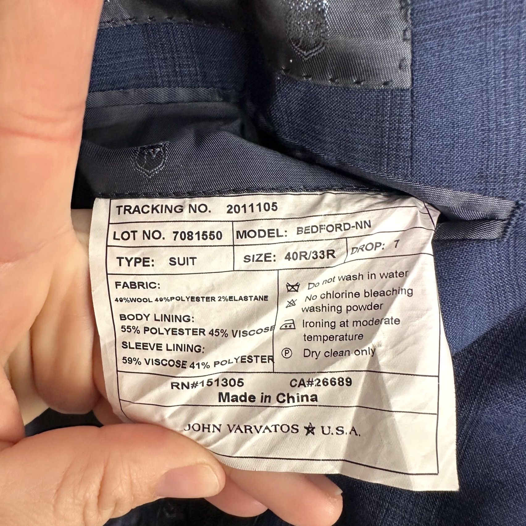 John Varvatos John Varvatos Blazer Mens 40 Blue Plaid Wool Two Button Slim Fit Size 40R - 6 Thumbnail