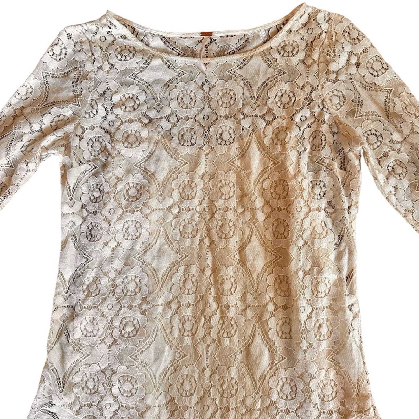 Free People Free People Walking to the Sun Lace Dress – Cream – Size 6 Size M / US 6-8 / IT 42-44 - 5 Thumbnail