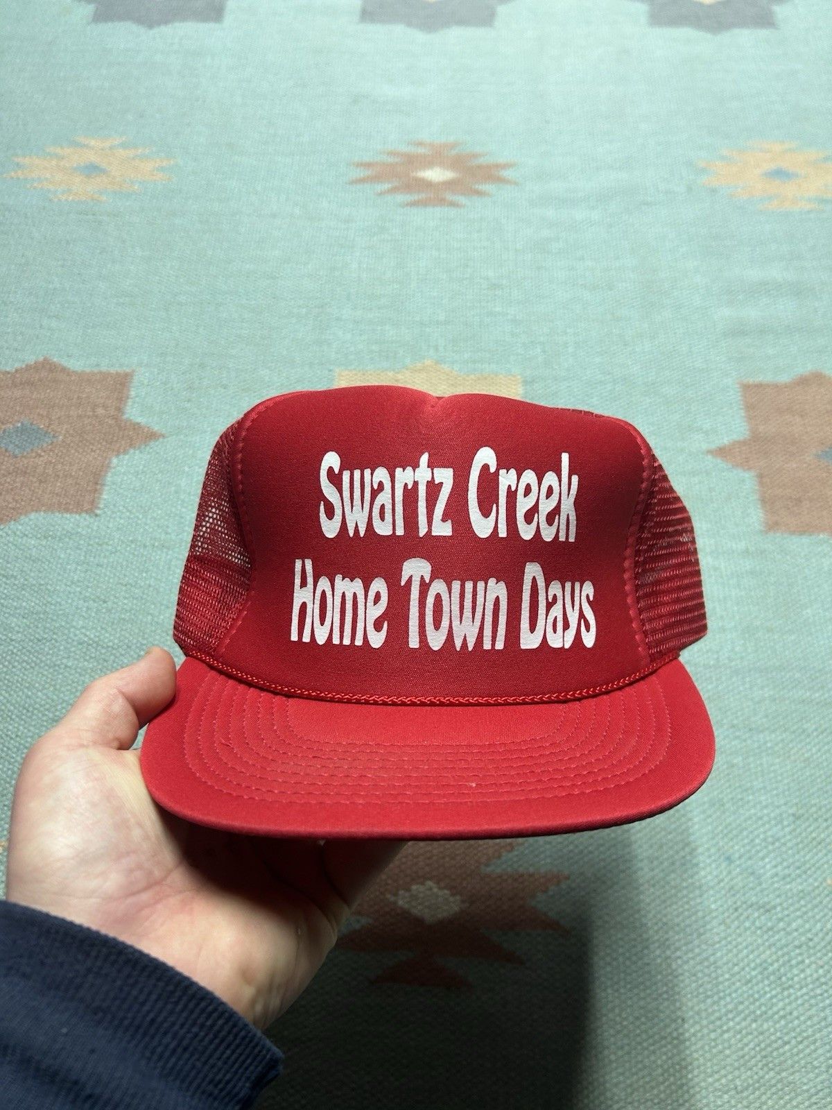 Vintage Vintage trucker hat Swartz creek Michigan home town days red Size ONE SIZE - 2 Thumbnail