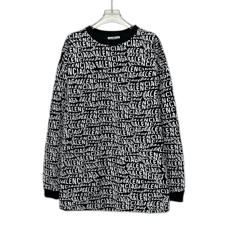 Balenciaga Balenciaga Black Logo Print Long Sleeve Sweatshirt Size US XS / EU 42 / 0 - 1 Thumbnail