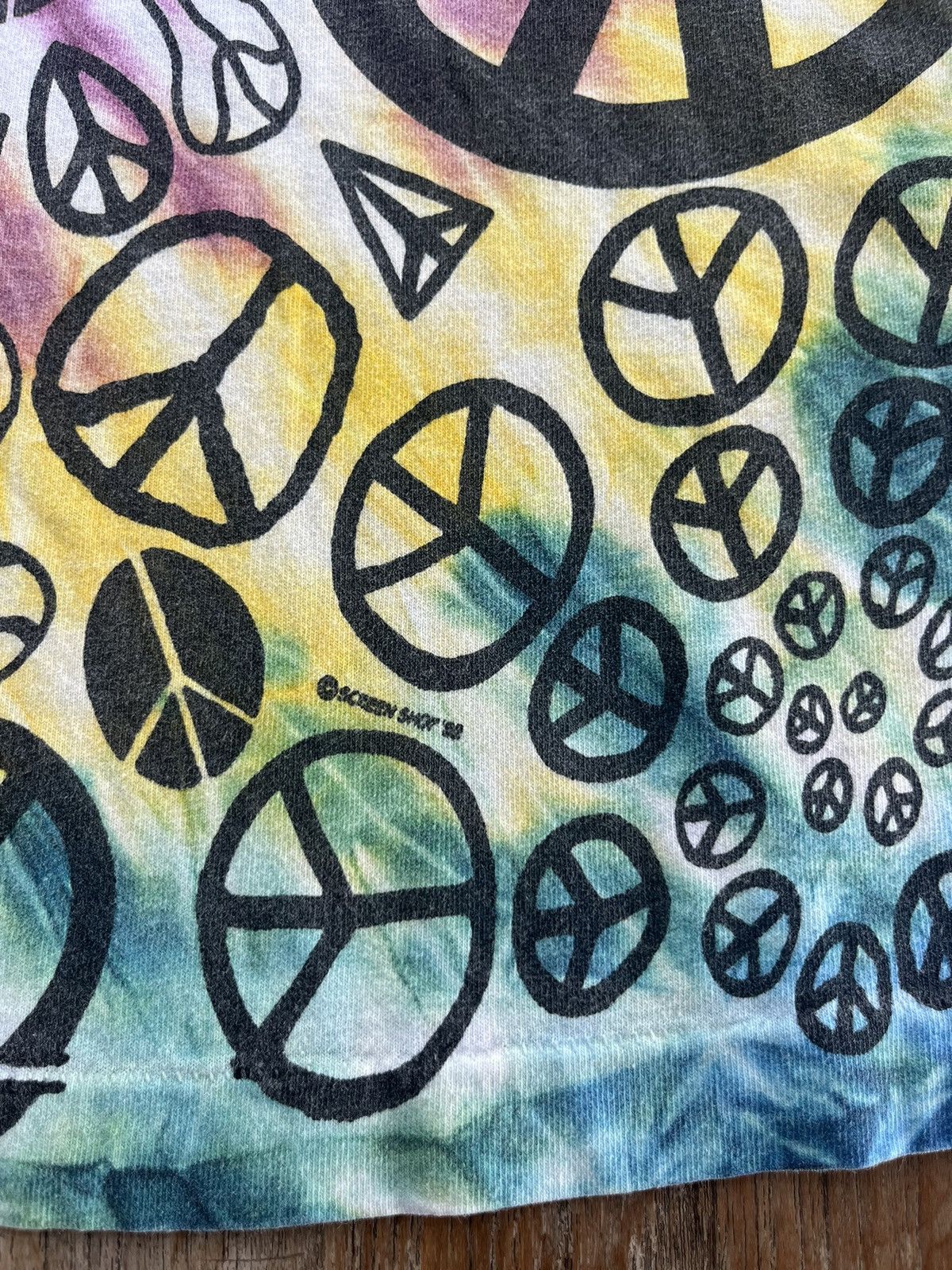 LSDworldpeace × Vintage Vintage PEACE All Over Print 1992’s Screen Shop Tie Dye Size US L / EU 52-54 / 3 - 6 Thumbnail