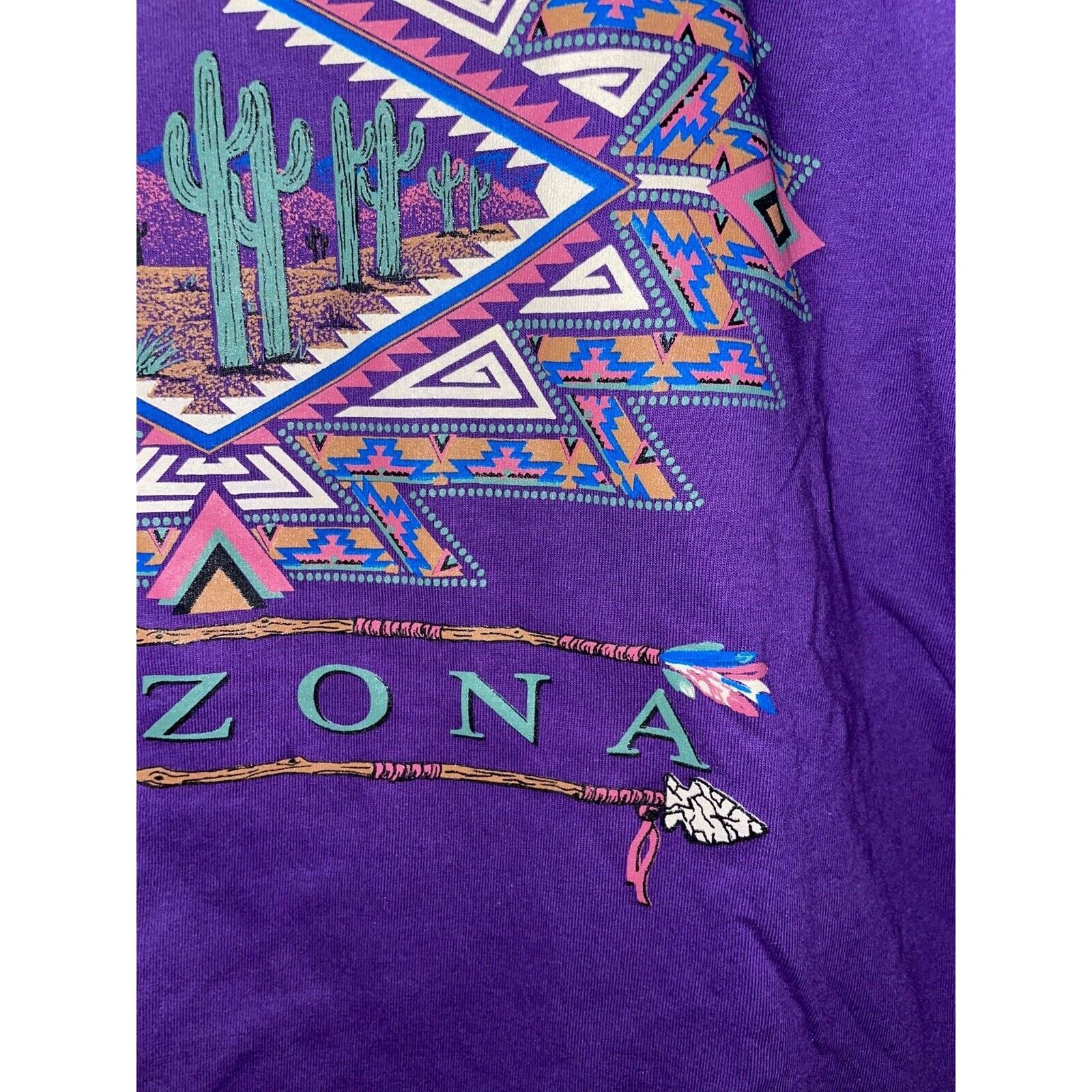 Jerzees × Vintage Vintage Arizona Native American Shirt Tee Cactus 90s VTG L Size US L / EU 52-54 / 3 - 8 Thumbnail