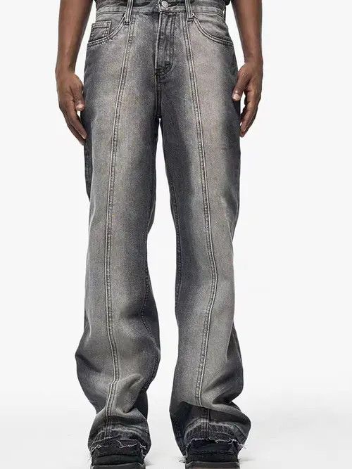 VIBE High street washed retro casual bootcut baggy jeans Size US 32 / EU 48 - 7 Thumbnail