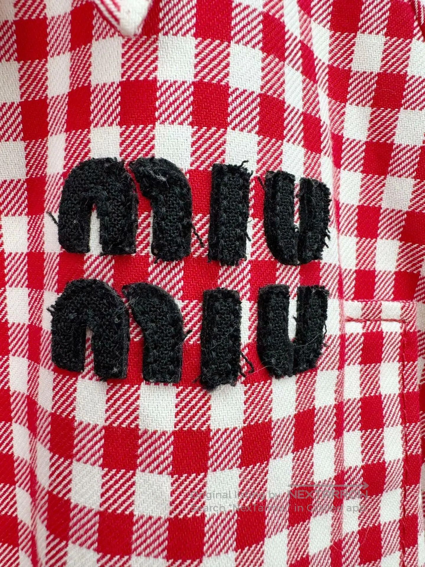 Miu Miu miu miu red and white checkered jacket. Size US M / EU 48-50 / 2 - 2 Thumbnail